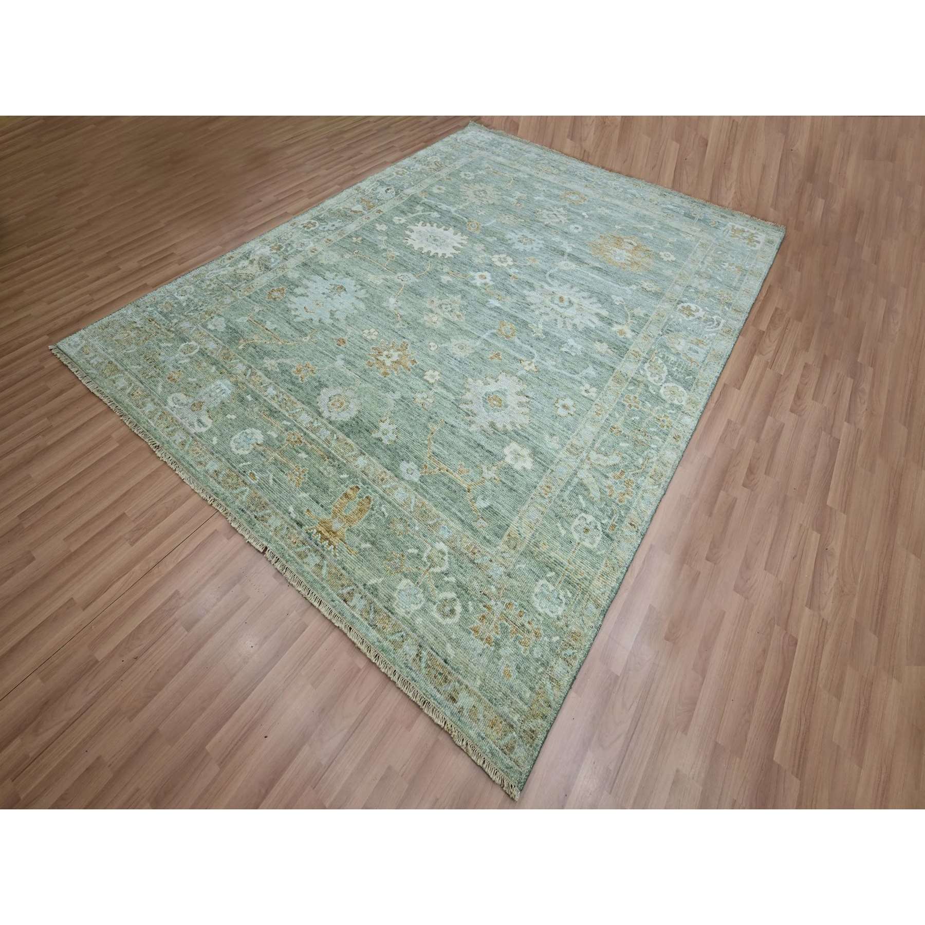 Oushak-And-Peshawar-Hand-Knotted-Rug-416580