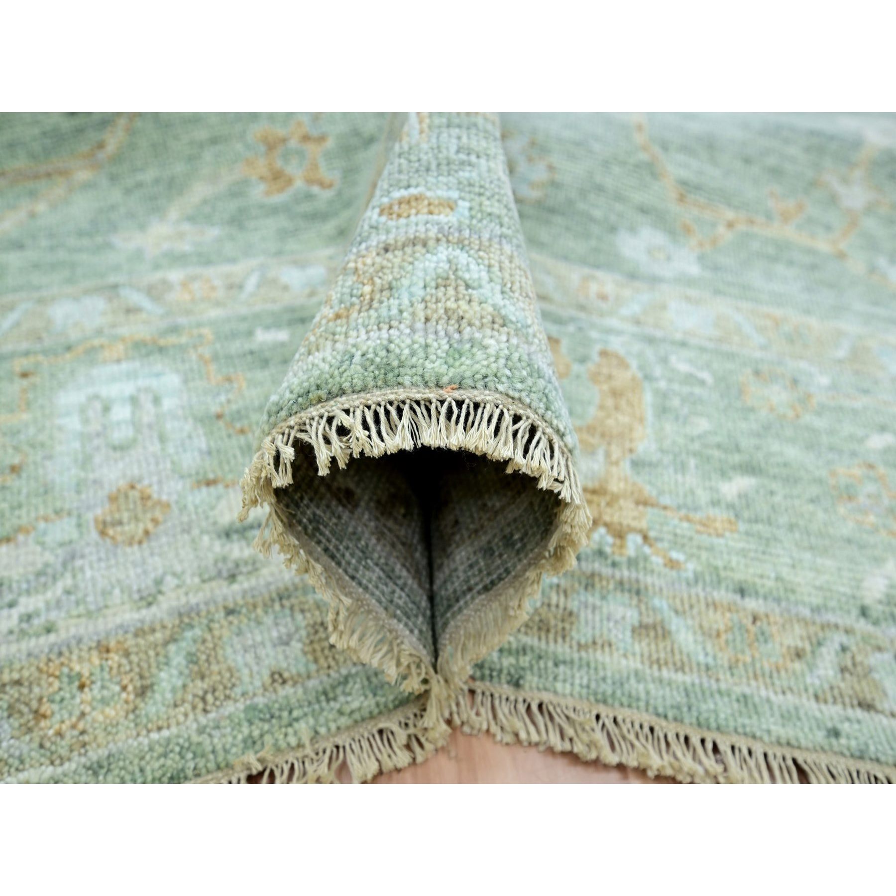 Oushak-And-Peshawar-Hand-Knotted-Rug-416580