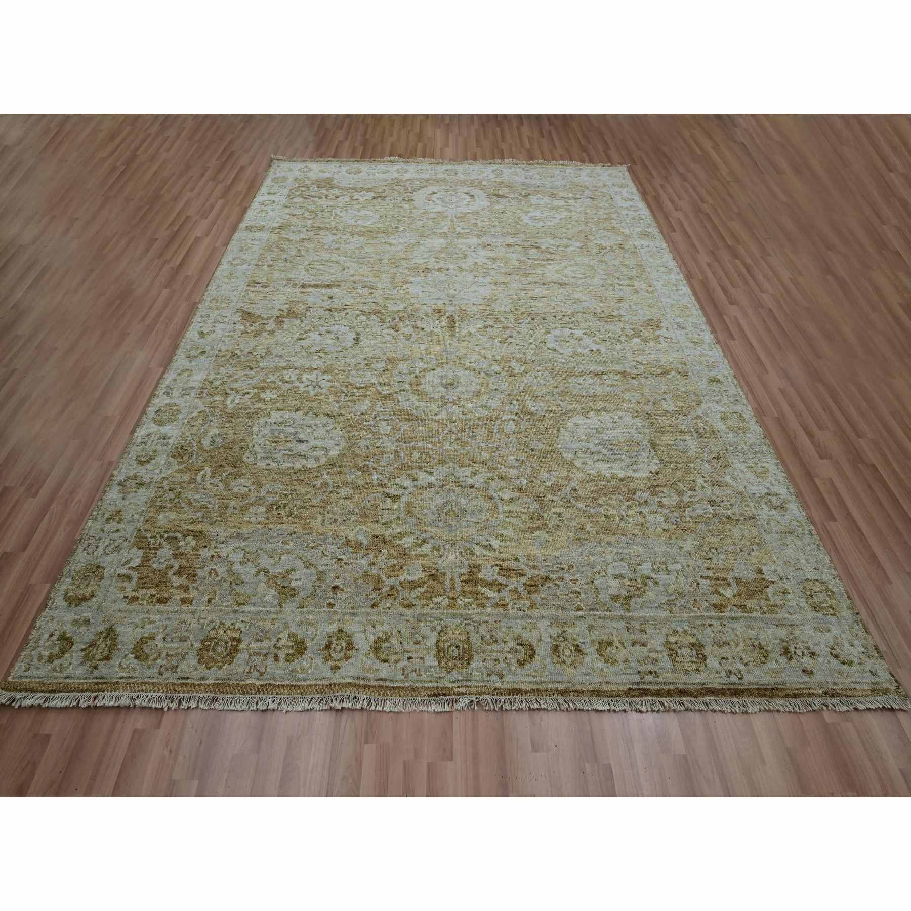 Oushak-And-Peshawar-Hand-Knotted-Rug-416585
