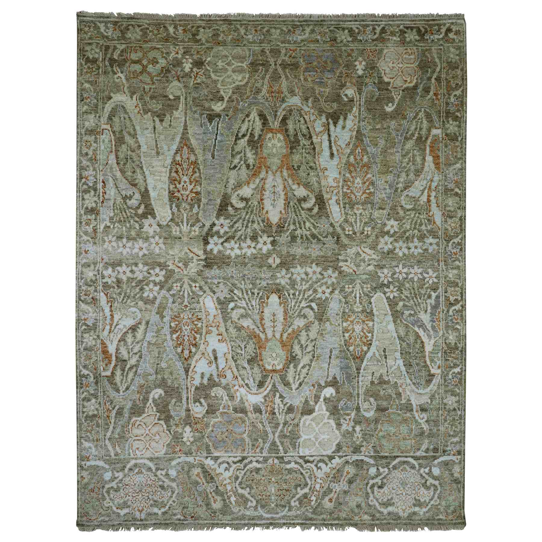 Tribal-Geometric-Hand-Knotted-Rug-416555
