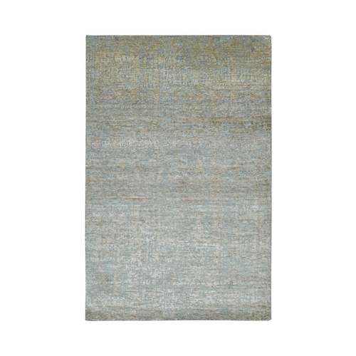 Sand Brown, Contemporary Design, Hand Knotted, Densely Woven, Persian Knot, Silk with Textured Wool Pile, Tone on Tone, Oriental 