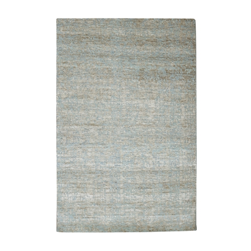 Sand Brown, Hand Knotted, Contemporary Design, Densely Woven, Persian Knot, Silk with Textured Wool Pile, Tone on Tone, Oriental 