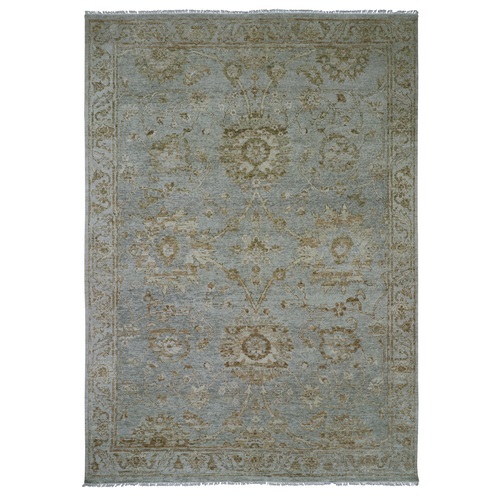 Misty Gray, Ziegler Mahal Design, Hand Knotted, 100% Wool, Denser Weave, Oriental 