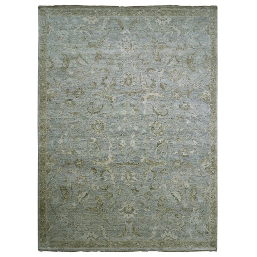 Misty Gray, Oushak with All Over Design, Hand Knotted, 100% Wool, Denser Weave, Oriental 