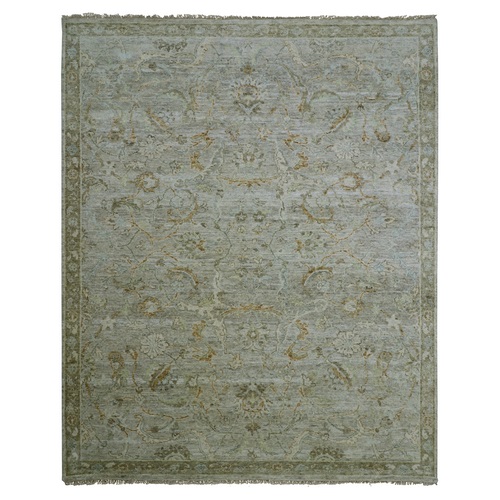 Oyster Gray, Ziegler Mahal Design, Hand Knotted, 100% Wool, Denser Weave, Oriental 