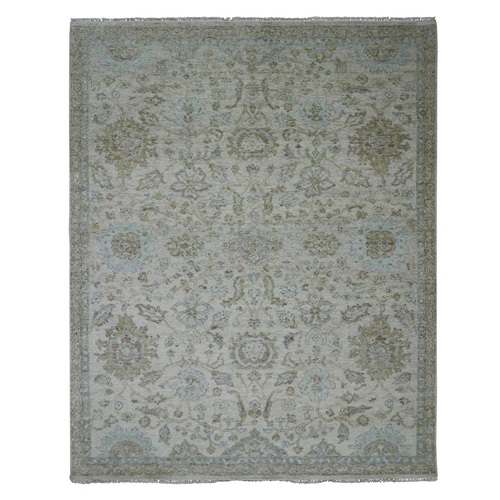 Pearl White, Ziegler Mahal Design, Hand Knotted, 100% Wool, Denser Weave, Oriental 