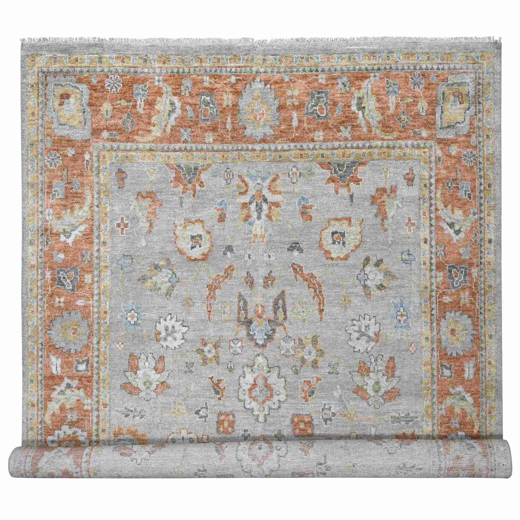Oushak-And-Peshawar-Hand-Knotted-Rug-420130