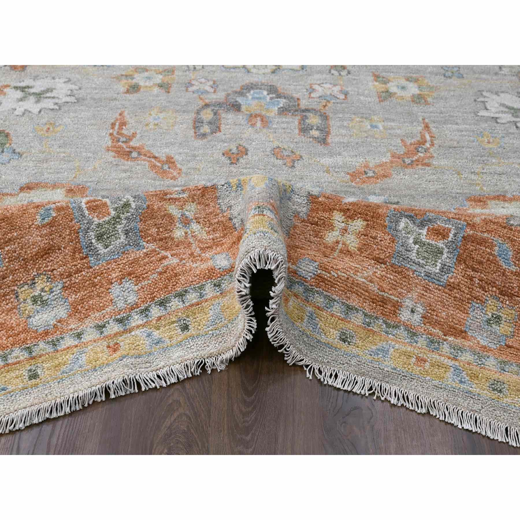 Oushak-And-Peshawar-Hand-Knotted-Rug-420130