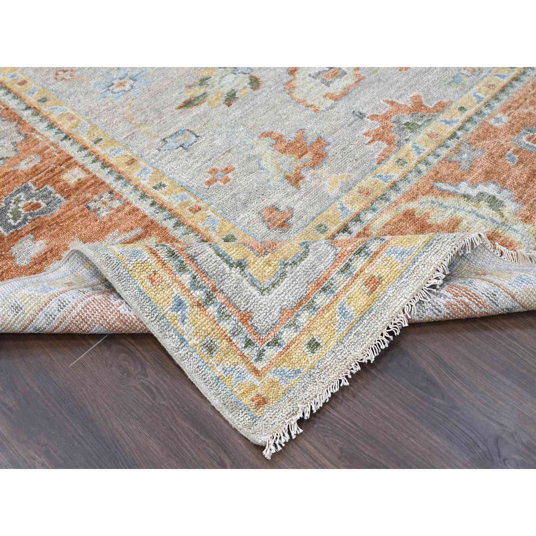 Oushak-And-Peshawar-Hand-Knotted-Rug-420130