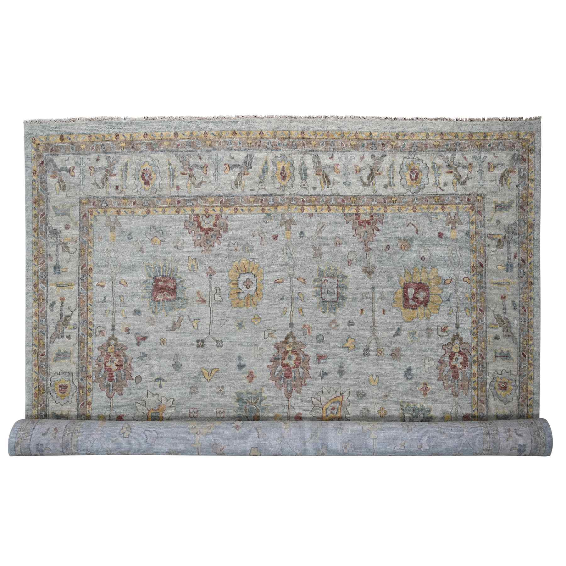 Oushak-And-Peshawar-Hand-Knotted-Rug-420490