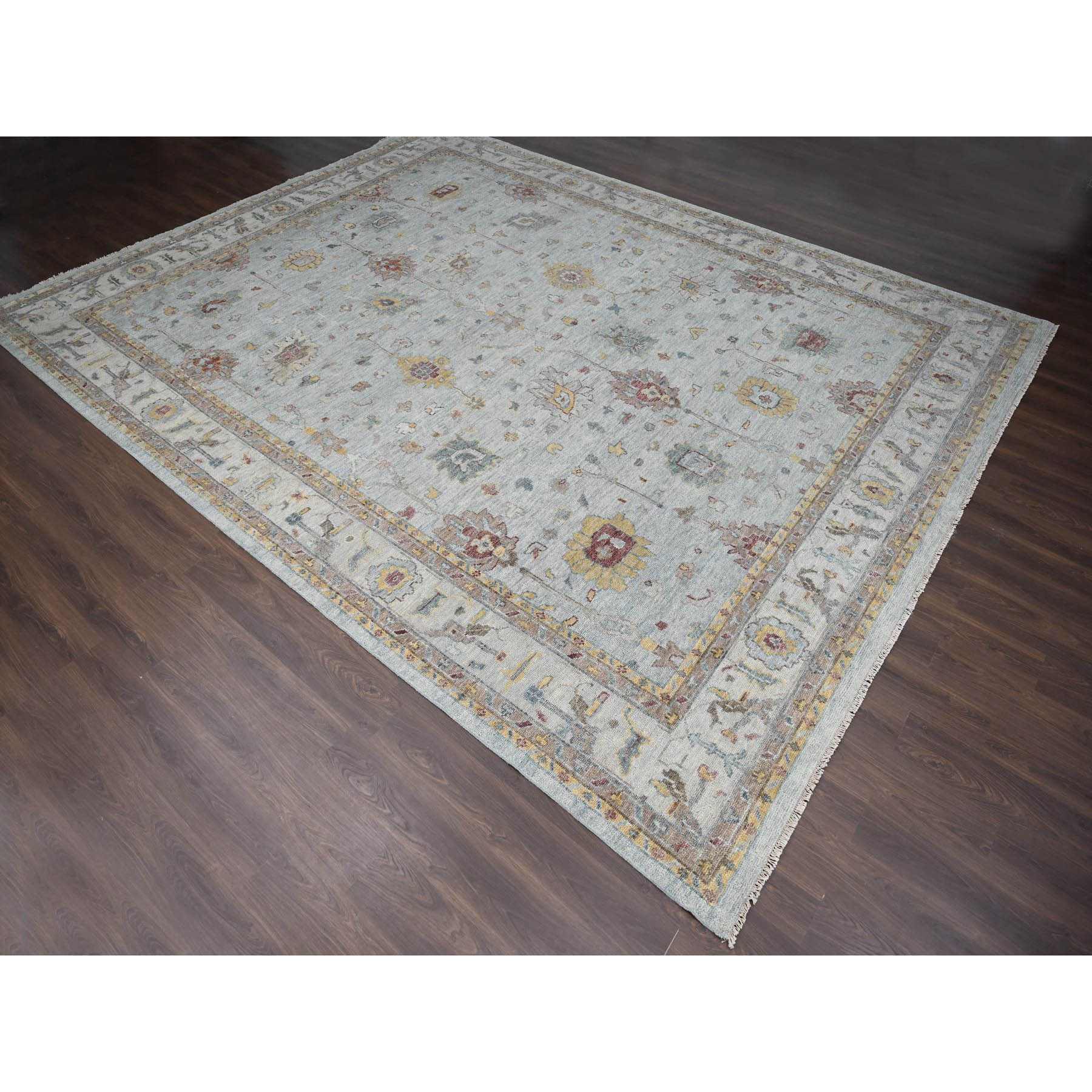 Oushak-And-Peshawar-Hand-Knotted-Rug-420490