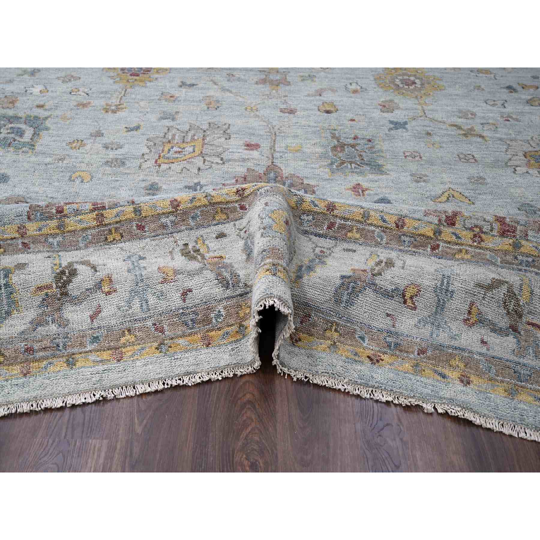 Oushak-And-Peshawar-Hand-Knotted-Rug-420490