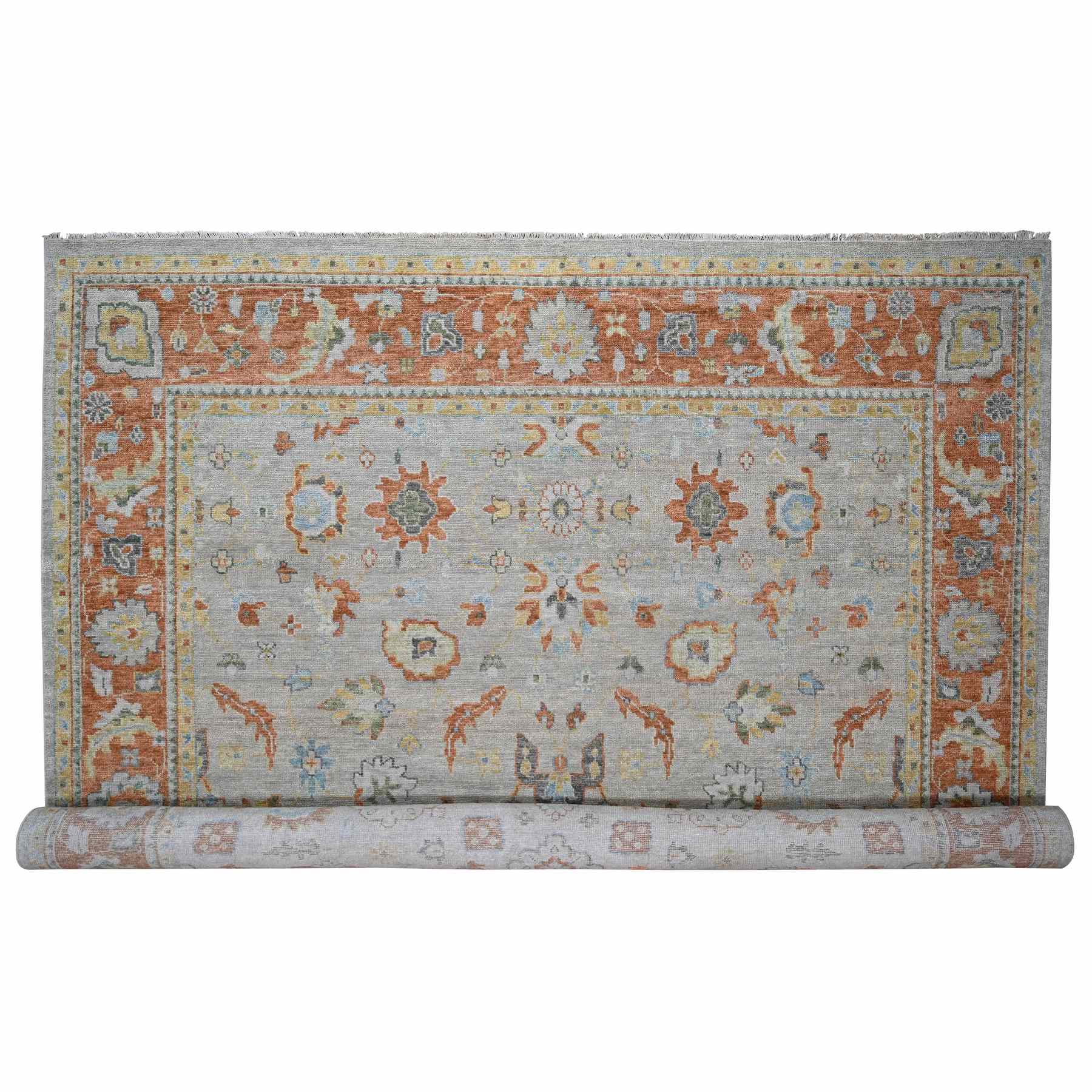 Oushak-And-Peshawar-Hand-Knotted-Rug-420650