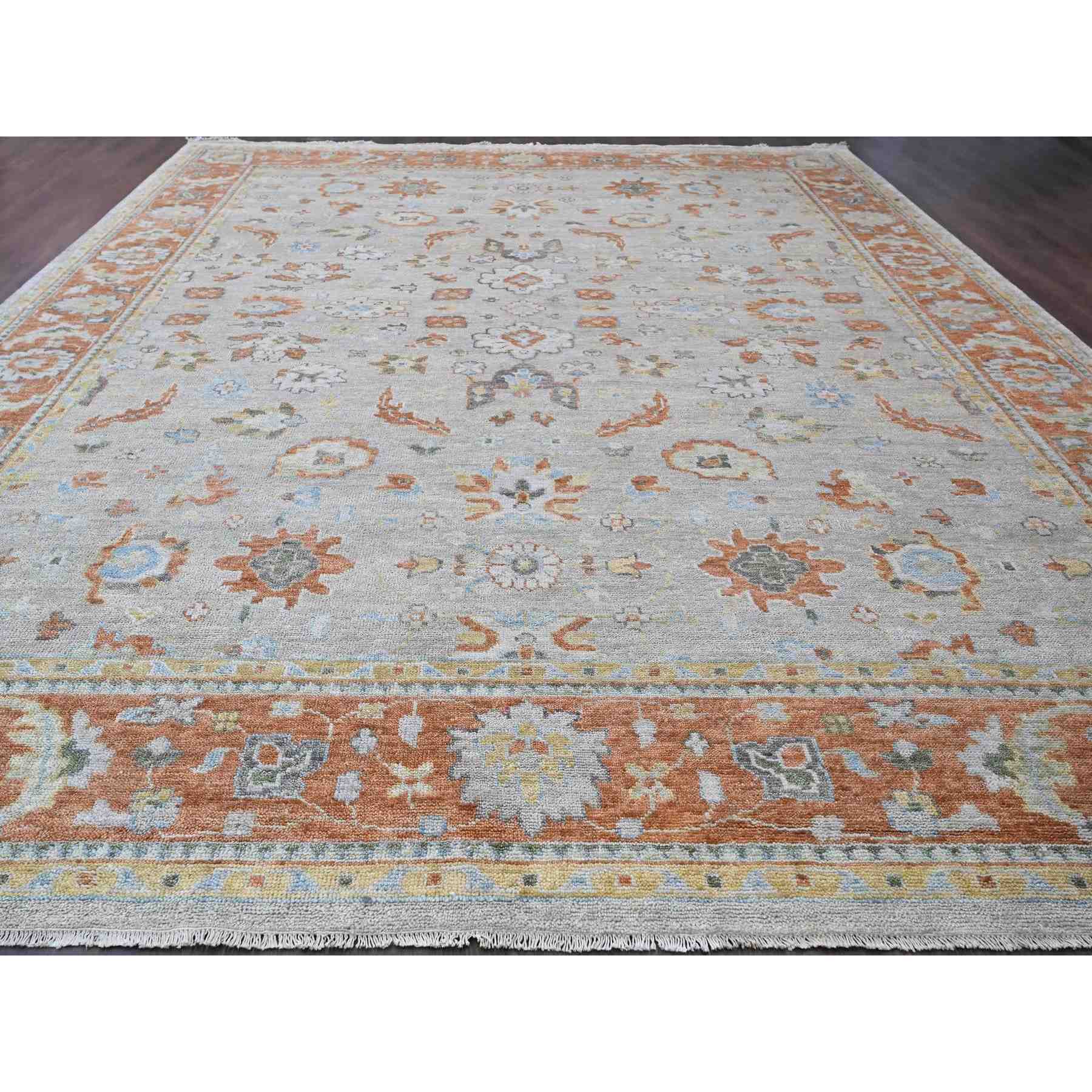 Oushak-And-Peshawar-Hand-Knotted-Rug-420650