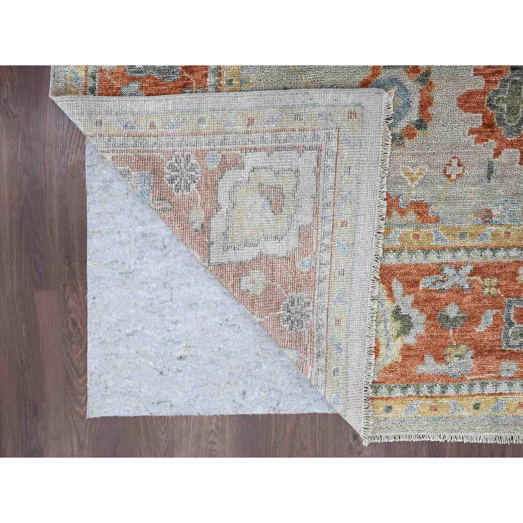Oushak-And-Peshawar-Hand-Knotted-Rug-420650