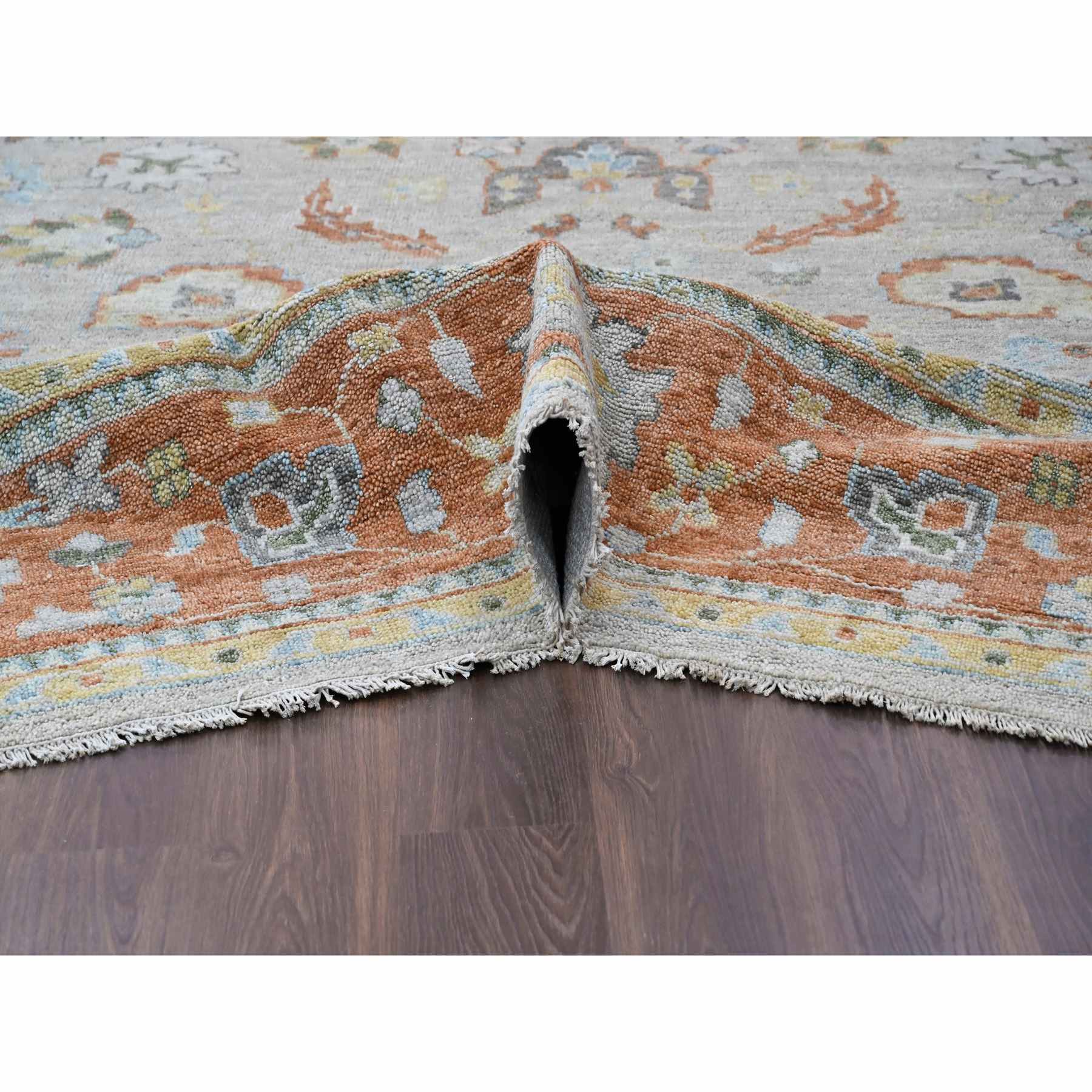Oushak-And-Peshawar-Hand-Knotted-Rug-420650