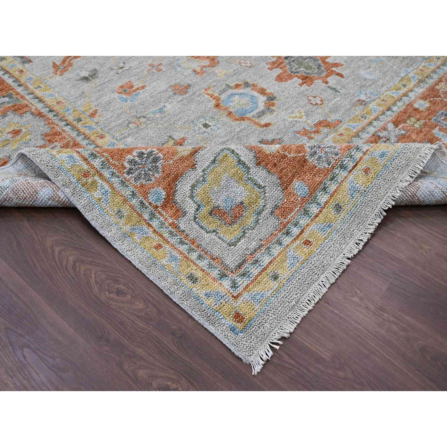 Oushak-And-Peshawar-Hand-Knotted-Rug-420650
