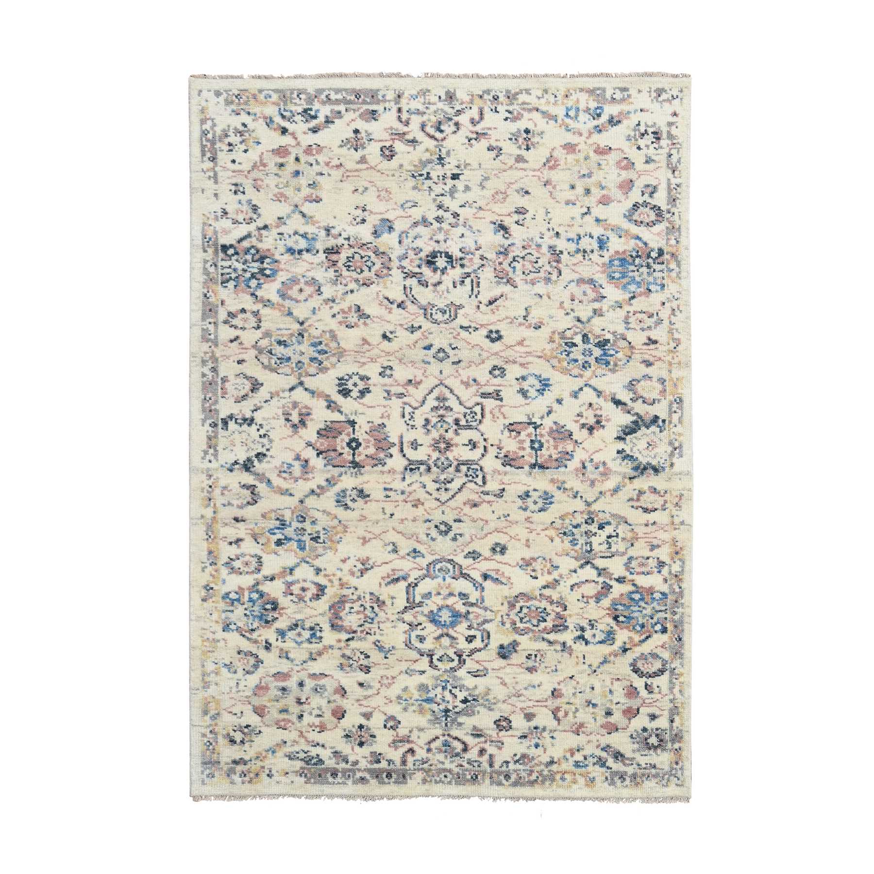 Oushak-And-Peshawar-Hand-Knotted-Rug-421425