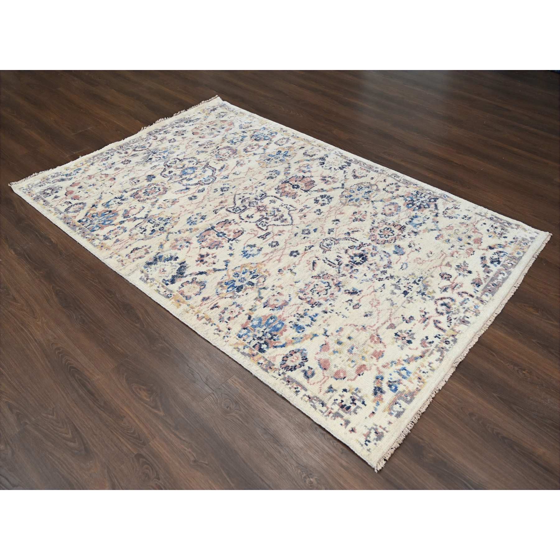 Oushak-And-Peshawar-Hand-Knotted-Rug-421425