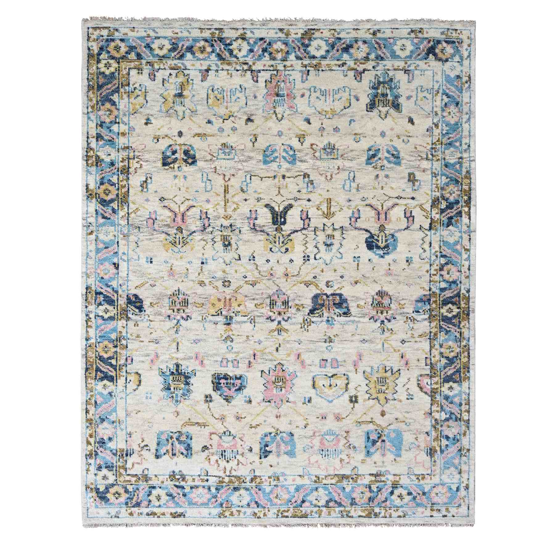 Oushak-And-Peshawar-Hand-Knotted-Rug-421465