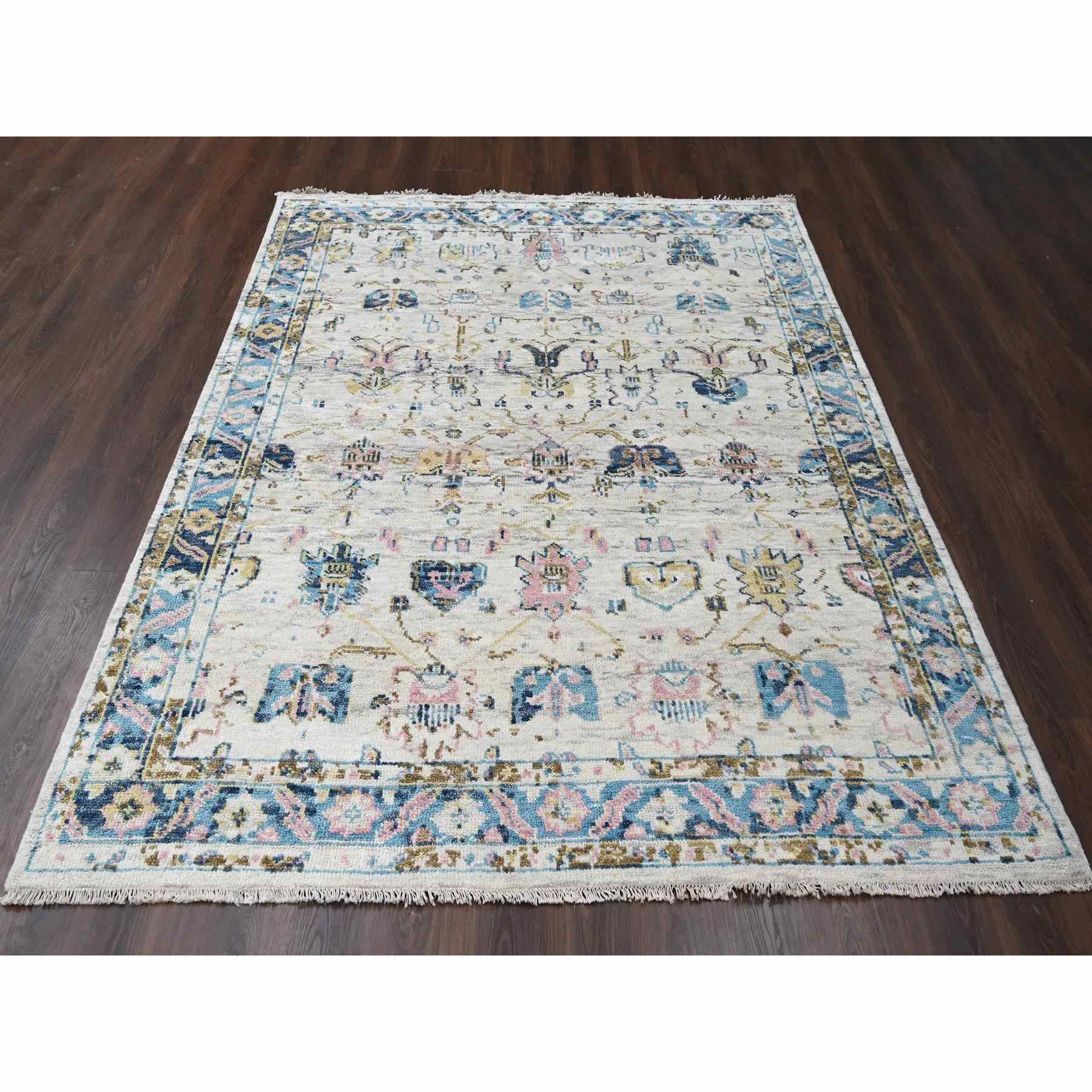 Oushak-And-Peshawar-Hand-Knotted-Rug-421465