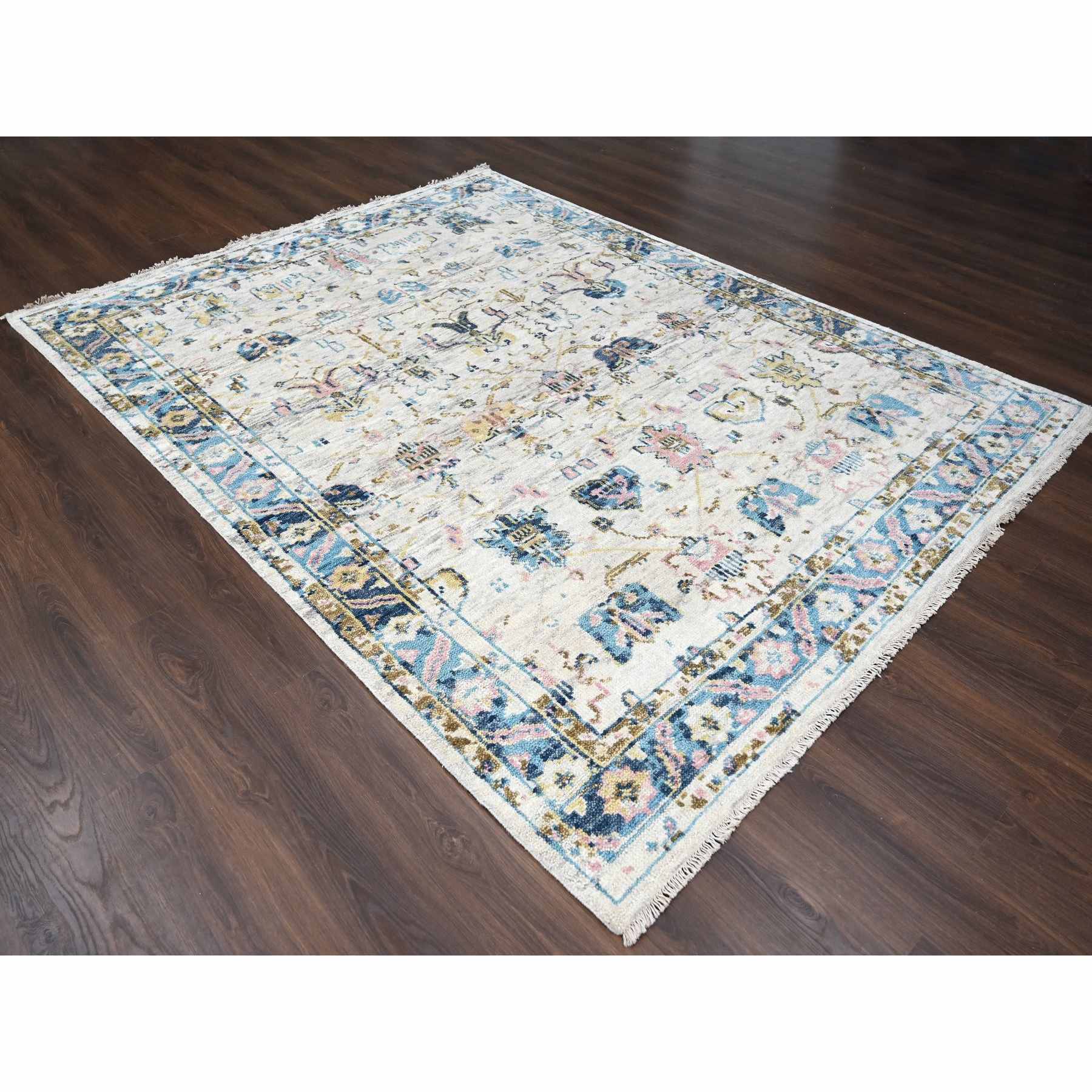 Oushak-And-Peshawar-Hand-Knotted-Rug-421465