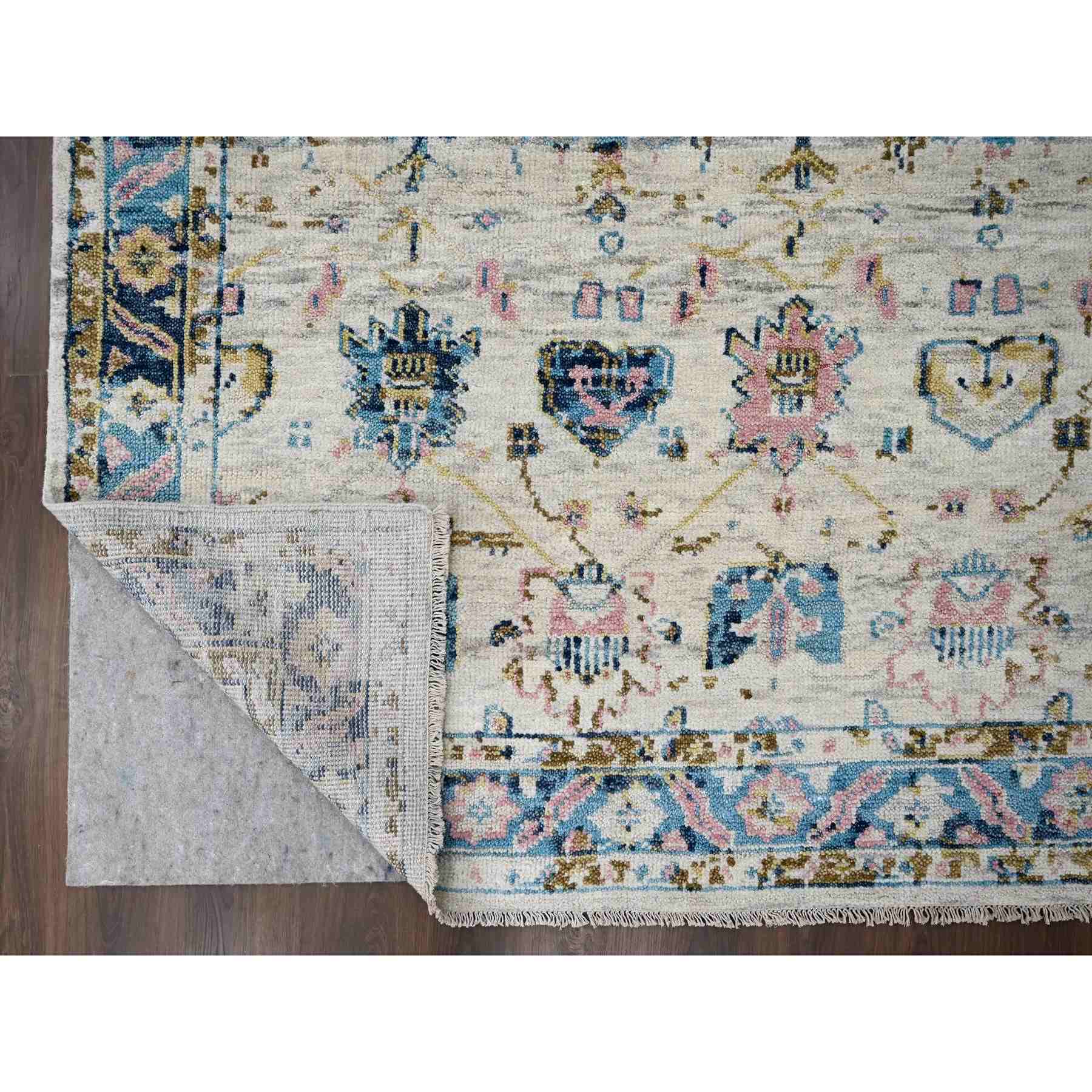 Oushak-And-Peshawar-Hand-Knotted-Rug-421465