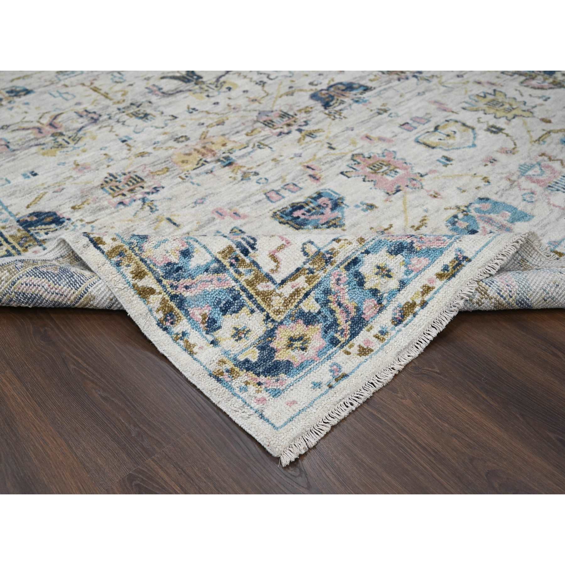Oushak-And-Peshawar-Hand-Knotted-Rug-421465