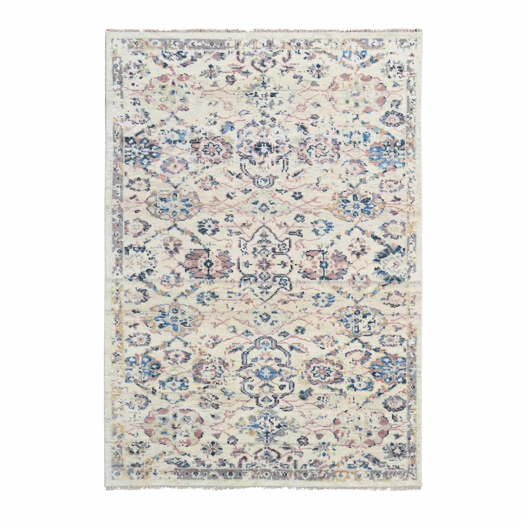 Oushak-And-Peshawar-Hand-Knotted-Rug-421480