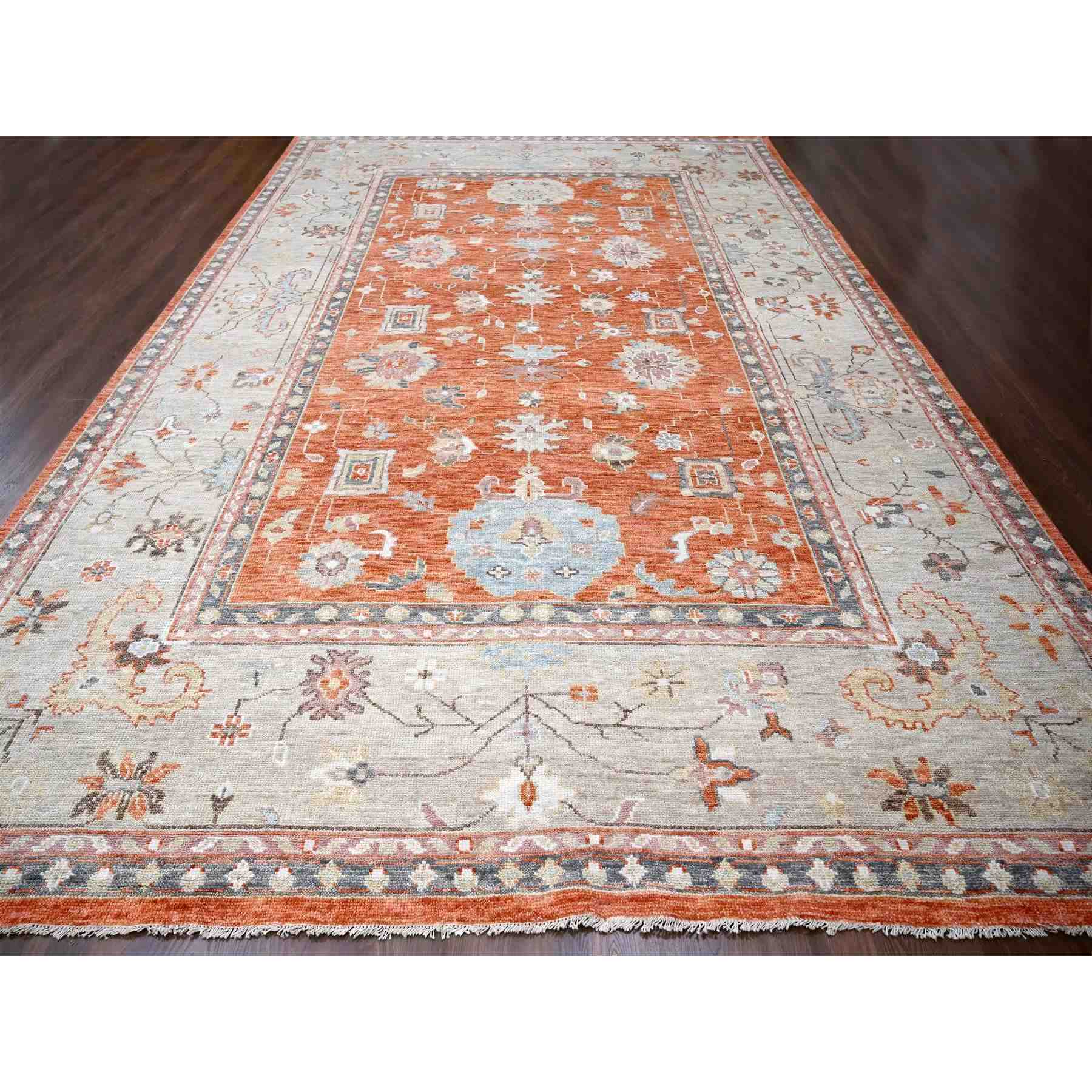 Oushak-And-Peshawar-Hand-Knotted-Rug-421790