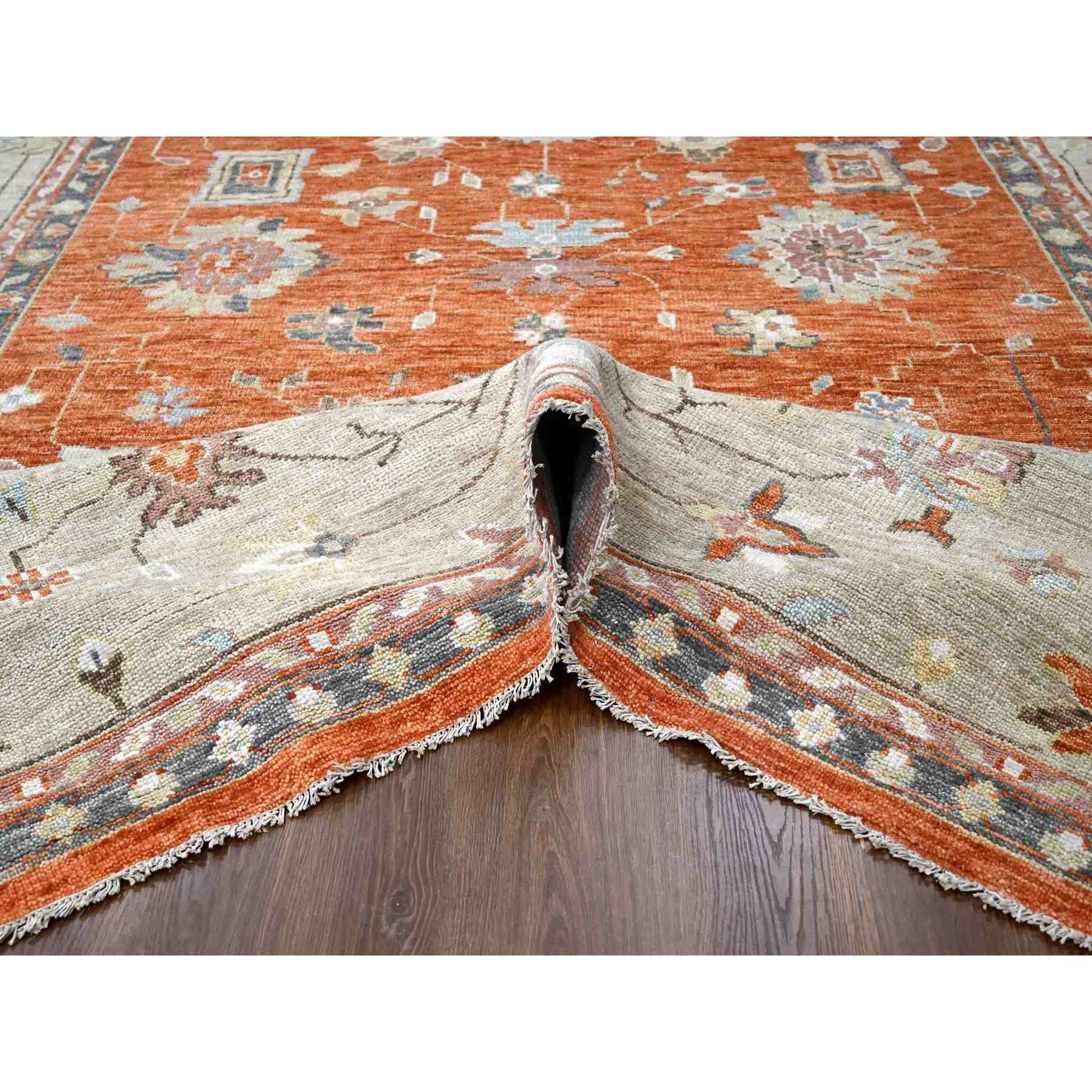 Oushak-And-Peshawar-Hand-Knotted-Rug-421790
