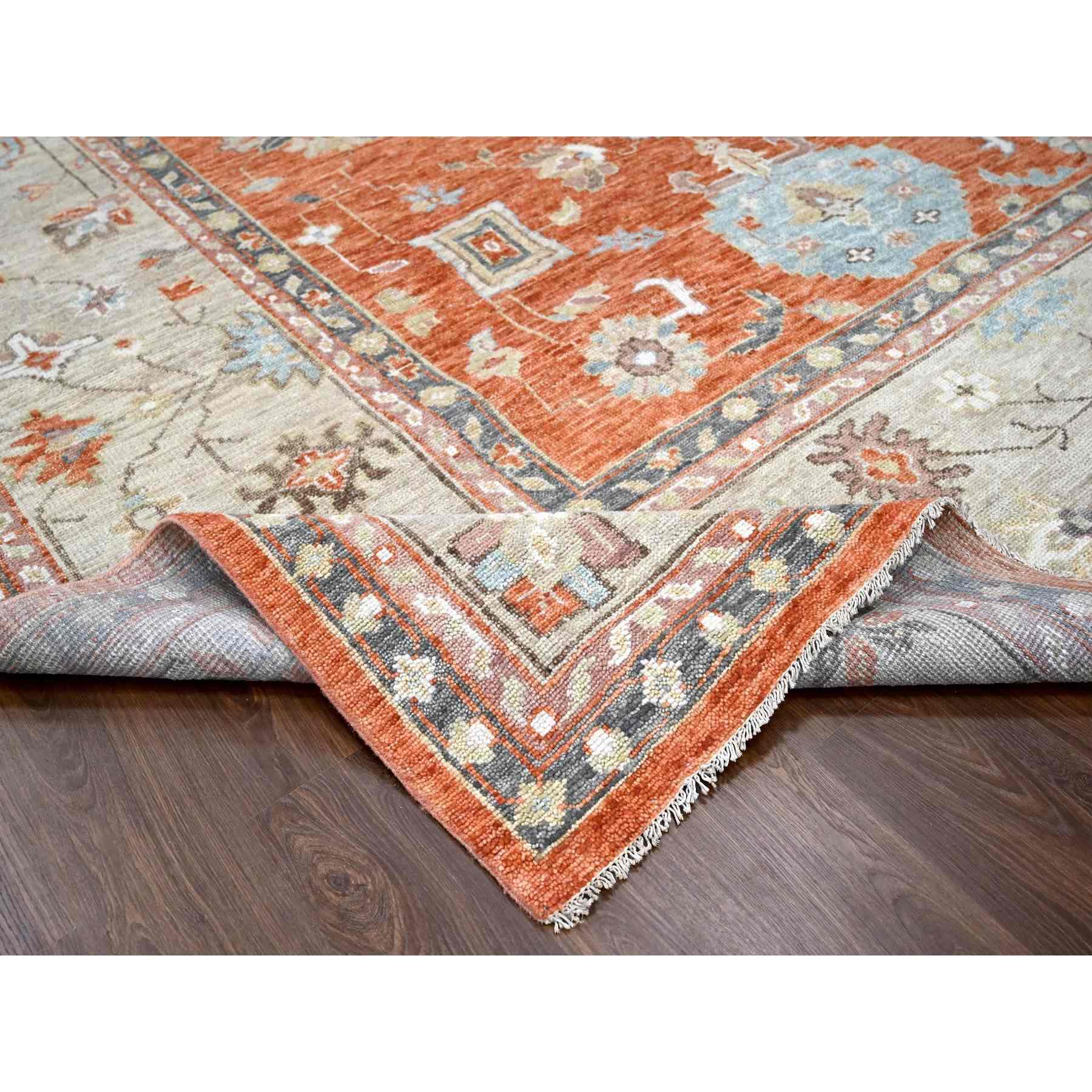 Oushak-And-Peshawar-Hand-Knotted-Rug-421790