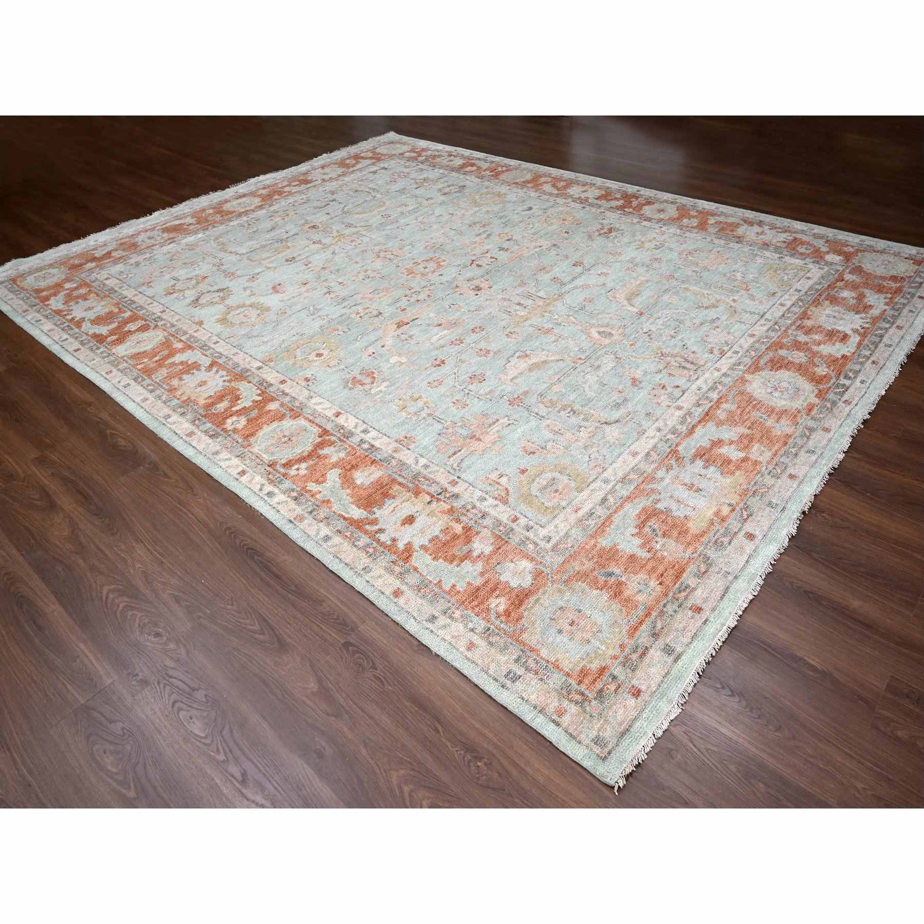 Oushak-And-Peshawar-Hand-Knotted-Rug-421795