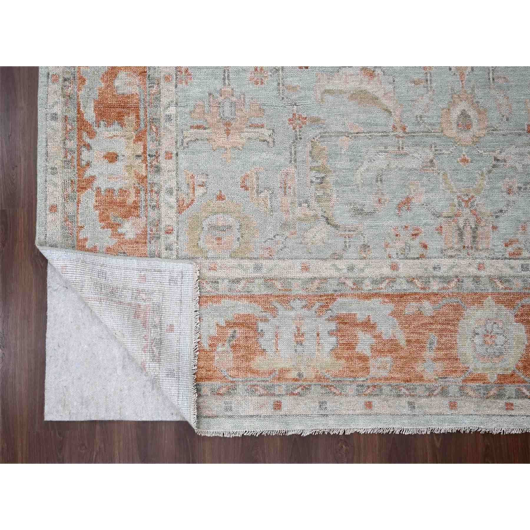 Oushak-And-Peshawar-Hand-Knotted-Rug-421795