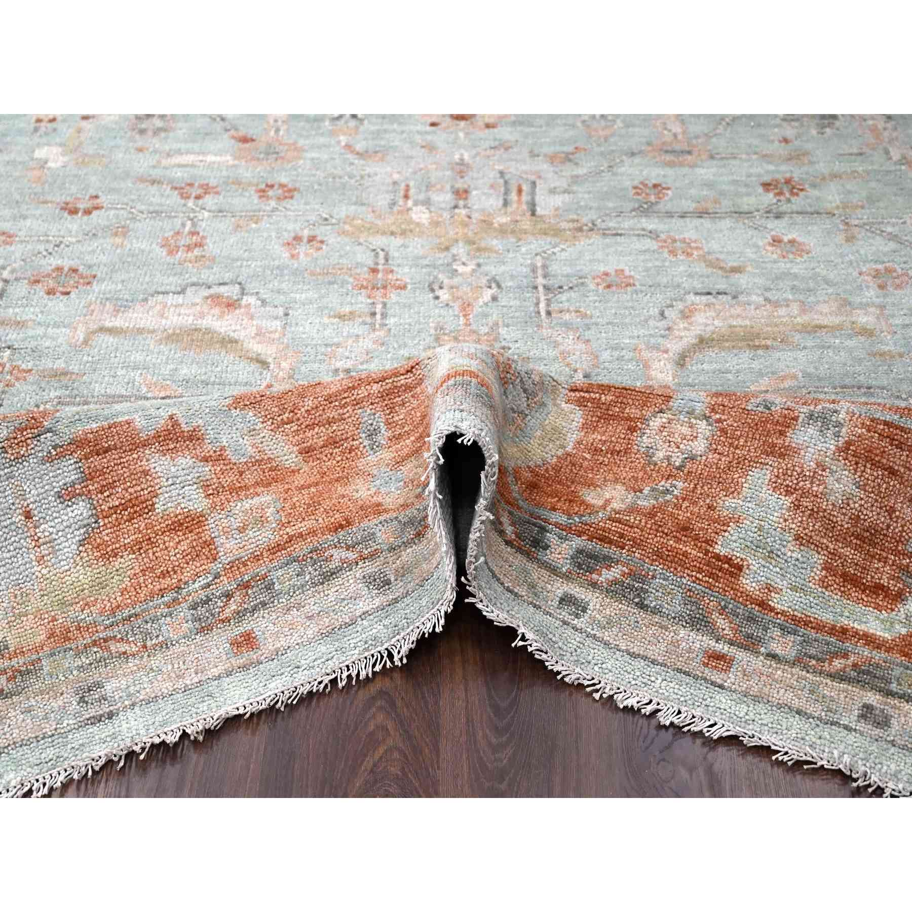 Oushak-And-Peshawar-Hand-Knotted-Rug-421795