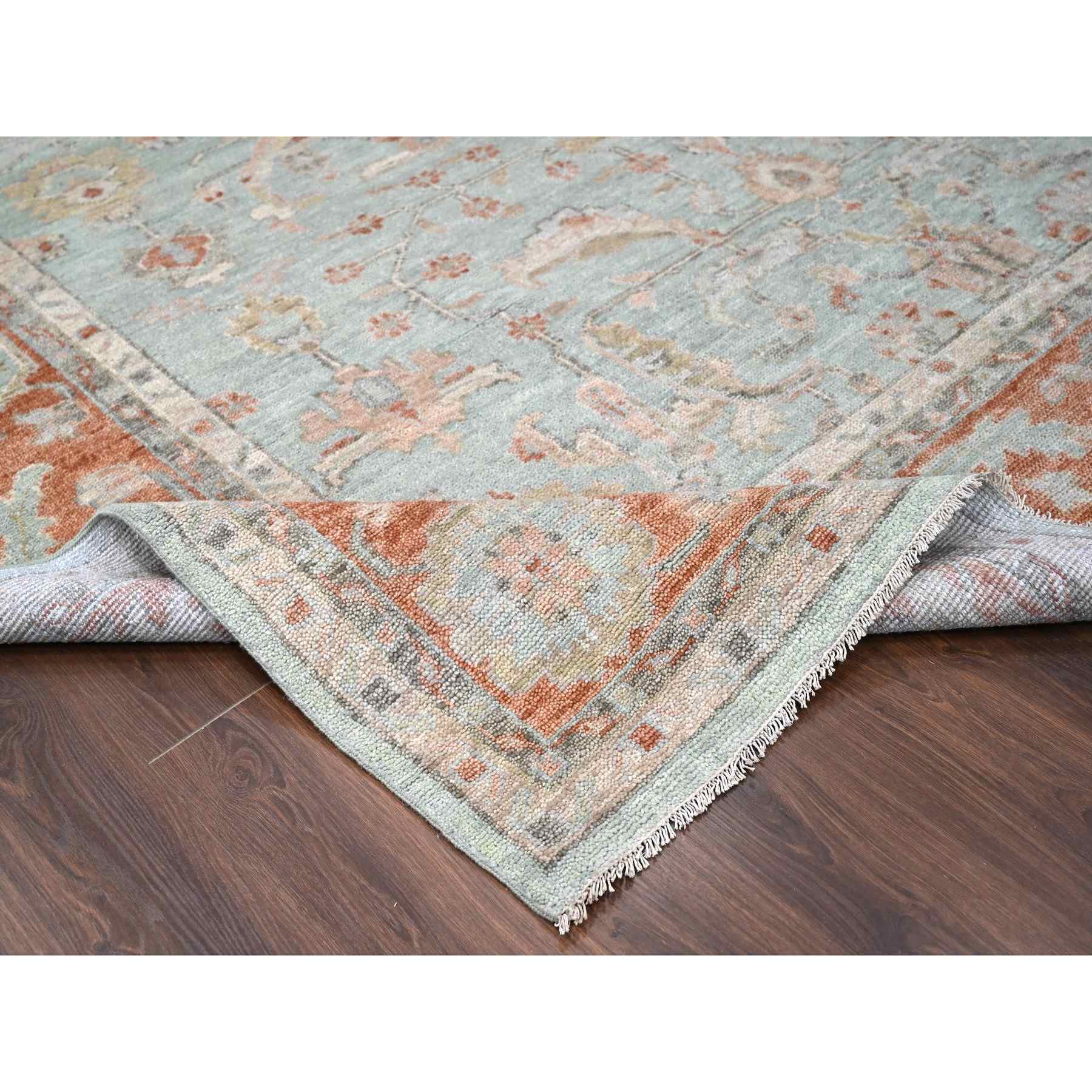 Oushak-And-Peshawar-Hand-Knotted-Rug-421795