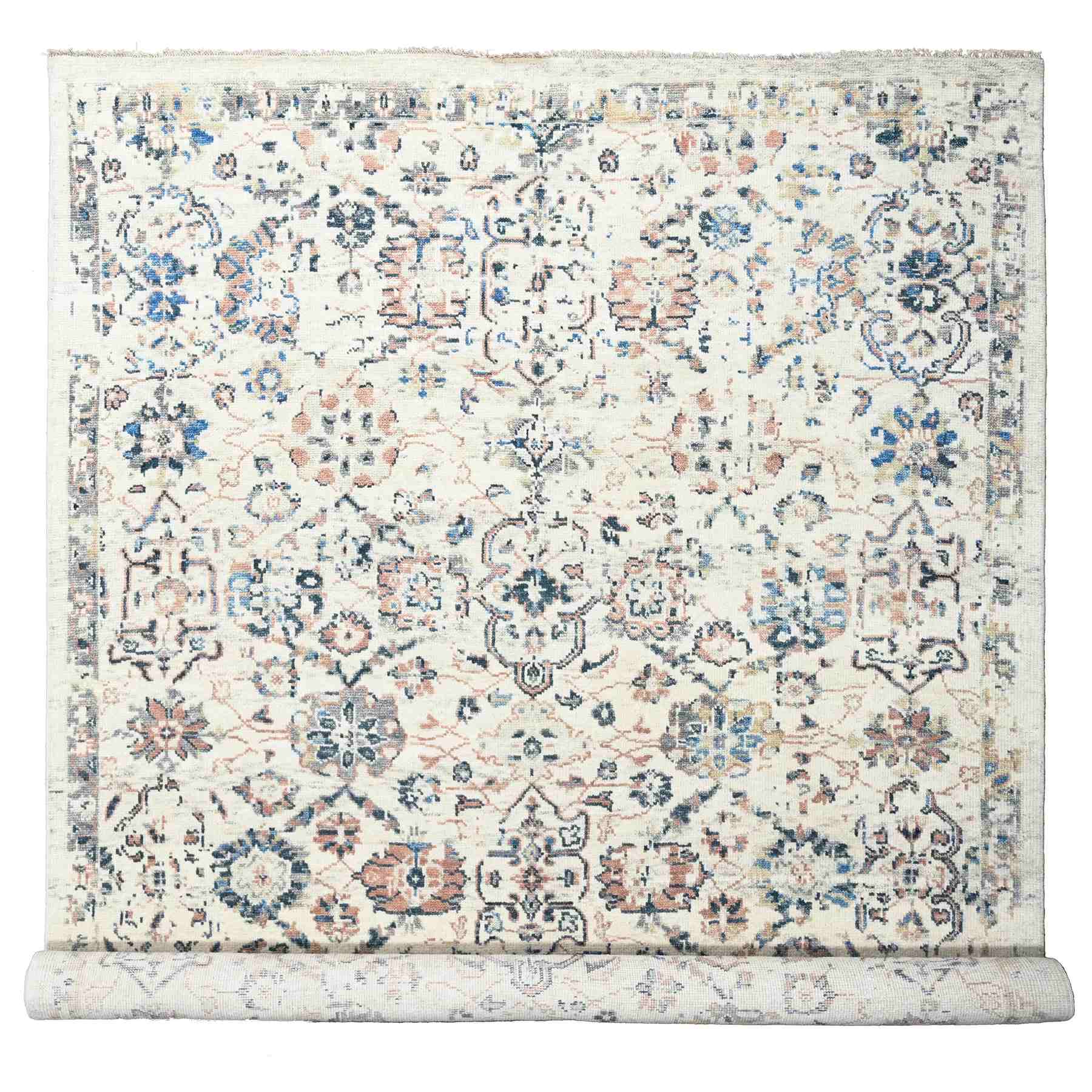 Oushak-And-Peshawar-Hand-Knotted-Rug-421815