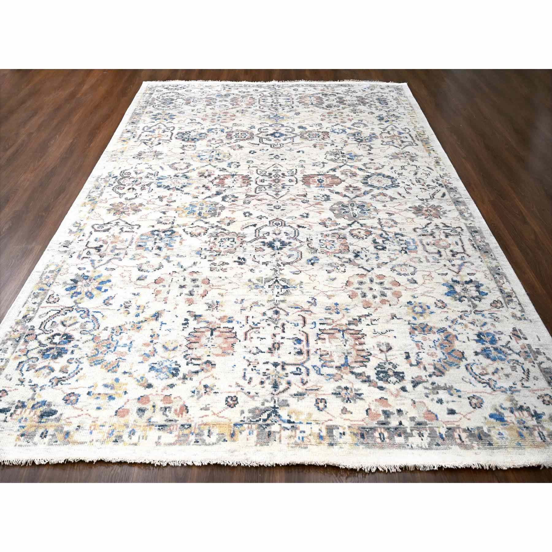 Oushak-And-Peshawar-Hand-Knotted-Rug-421815
