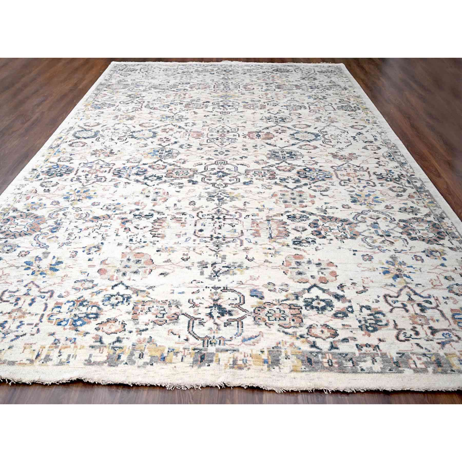 Oushak-And-Peshawar-Hand-Knotted-Rug-421820
