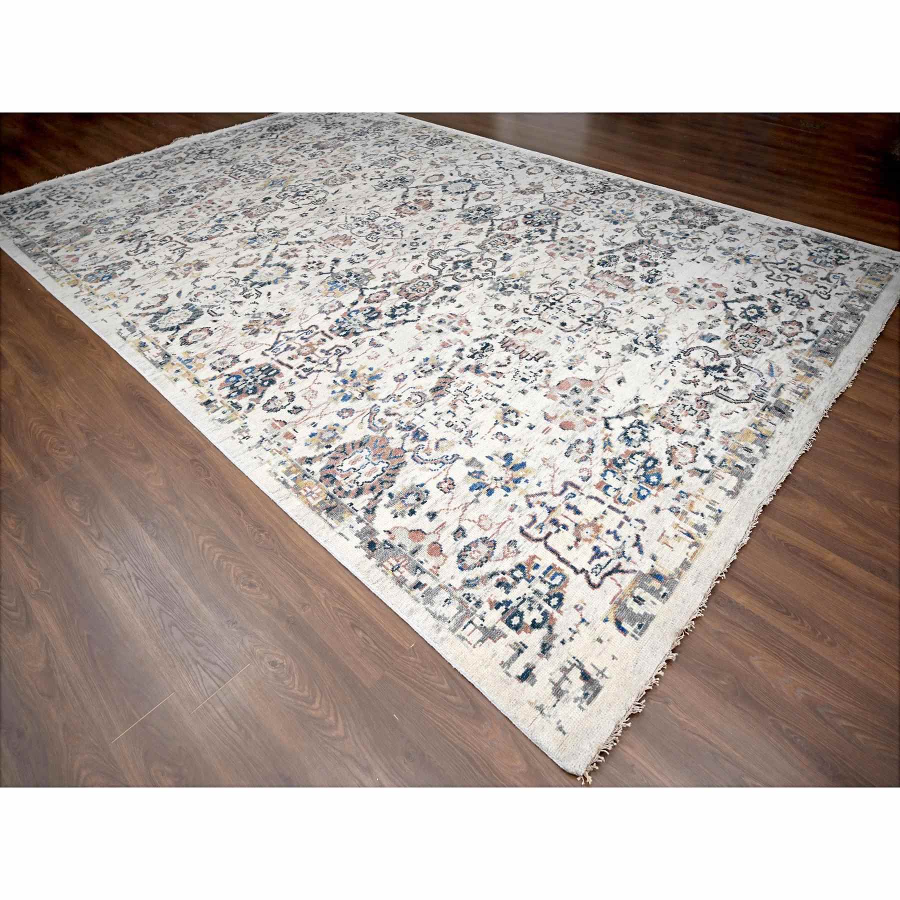 Oushak-And-Peshawar-Hand-Knotted-Rug-421820