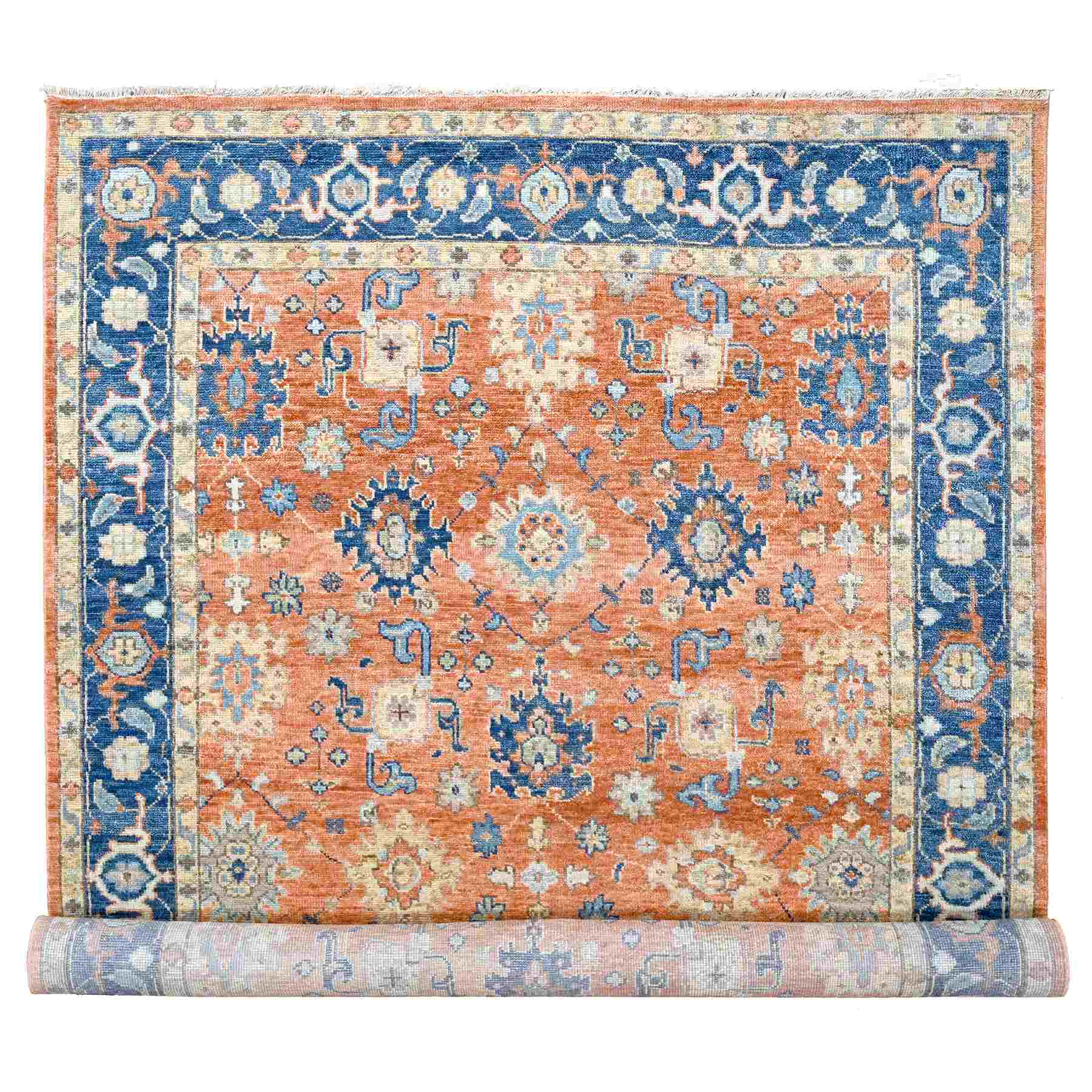 Oushak-And-Peshawar-Hand-Knotted-Rug-421855