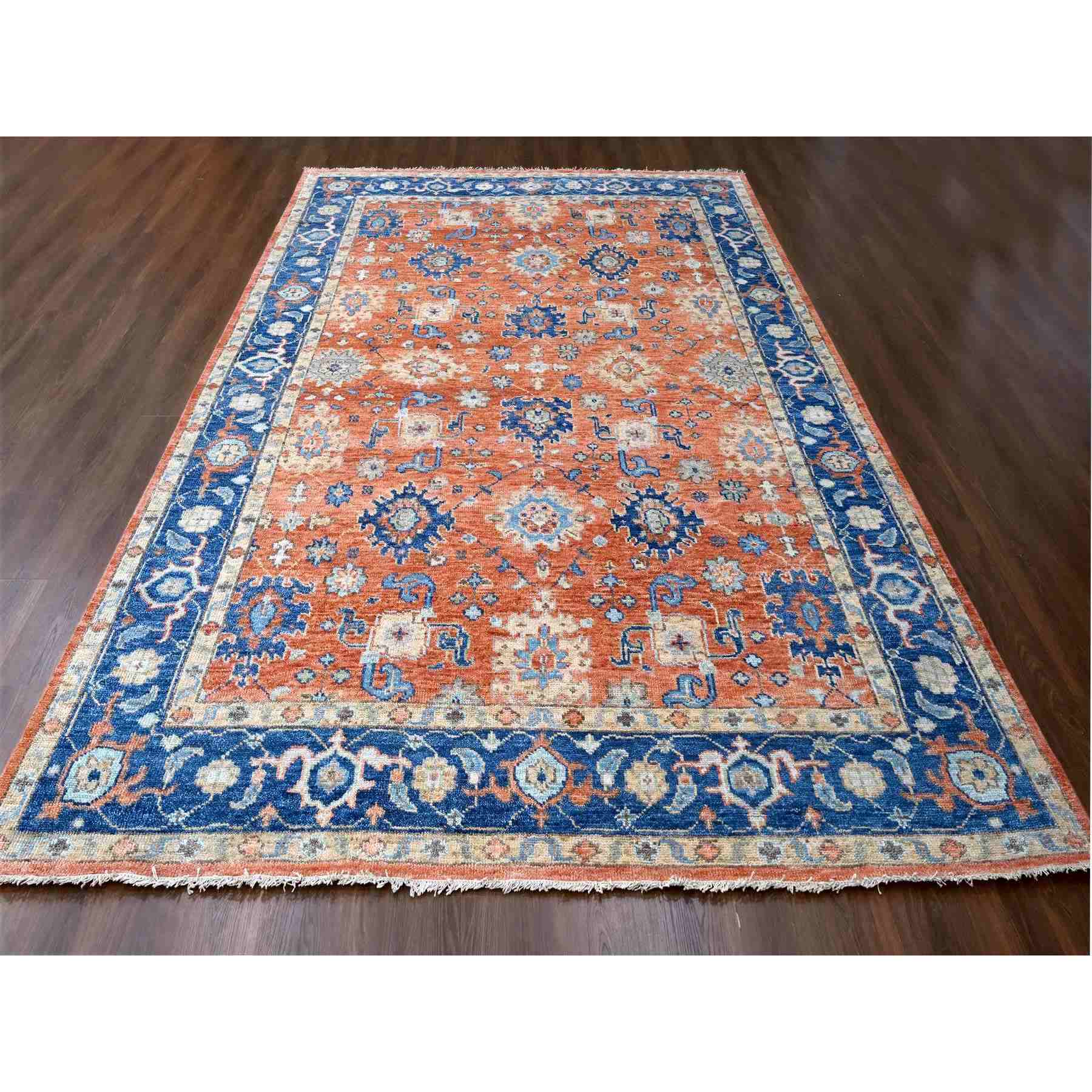 Oushak-And-Peshawar-Hand-Knotted-Rug-421855