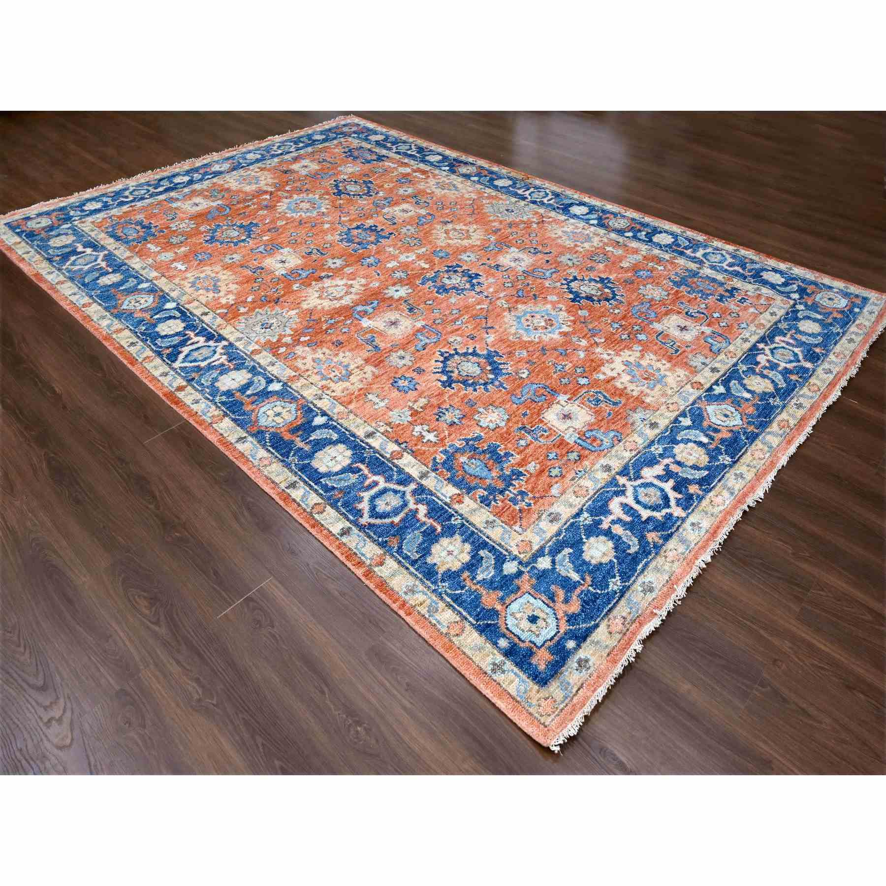 Oushak-And-Peshawar-Hand-Knotted-Rug-421855