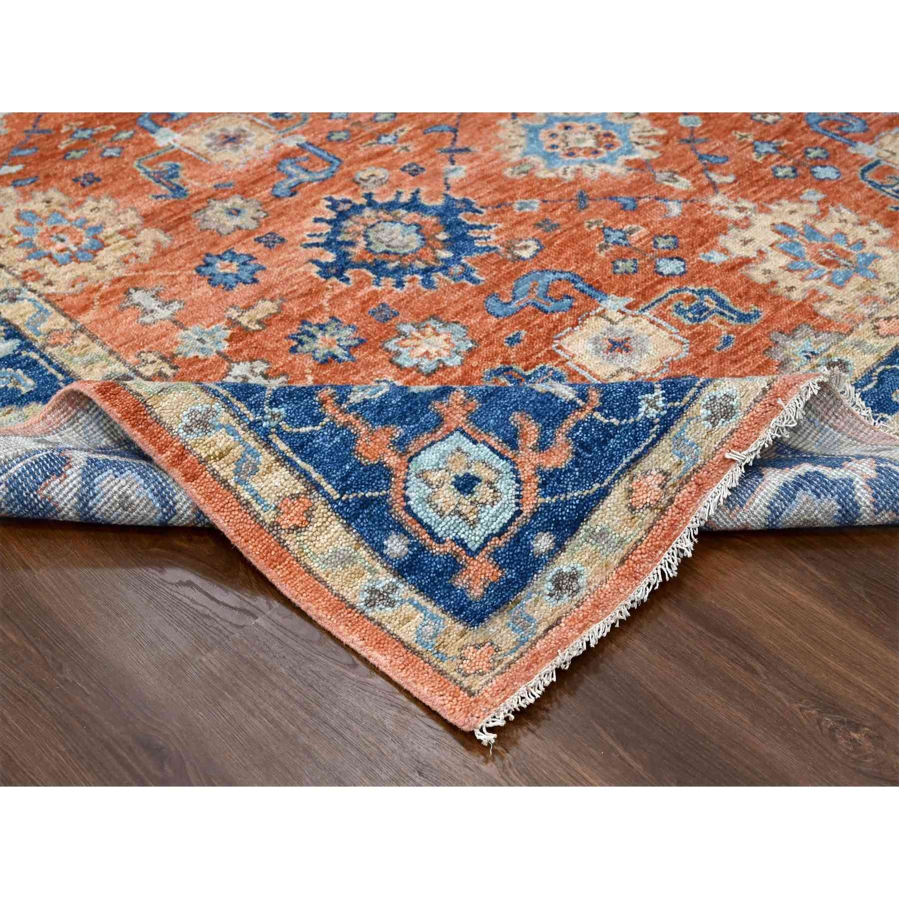 Oushak-And-Peshawar-Hand-Knotted-Rug-421855