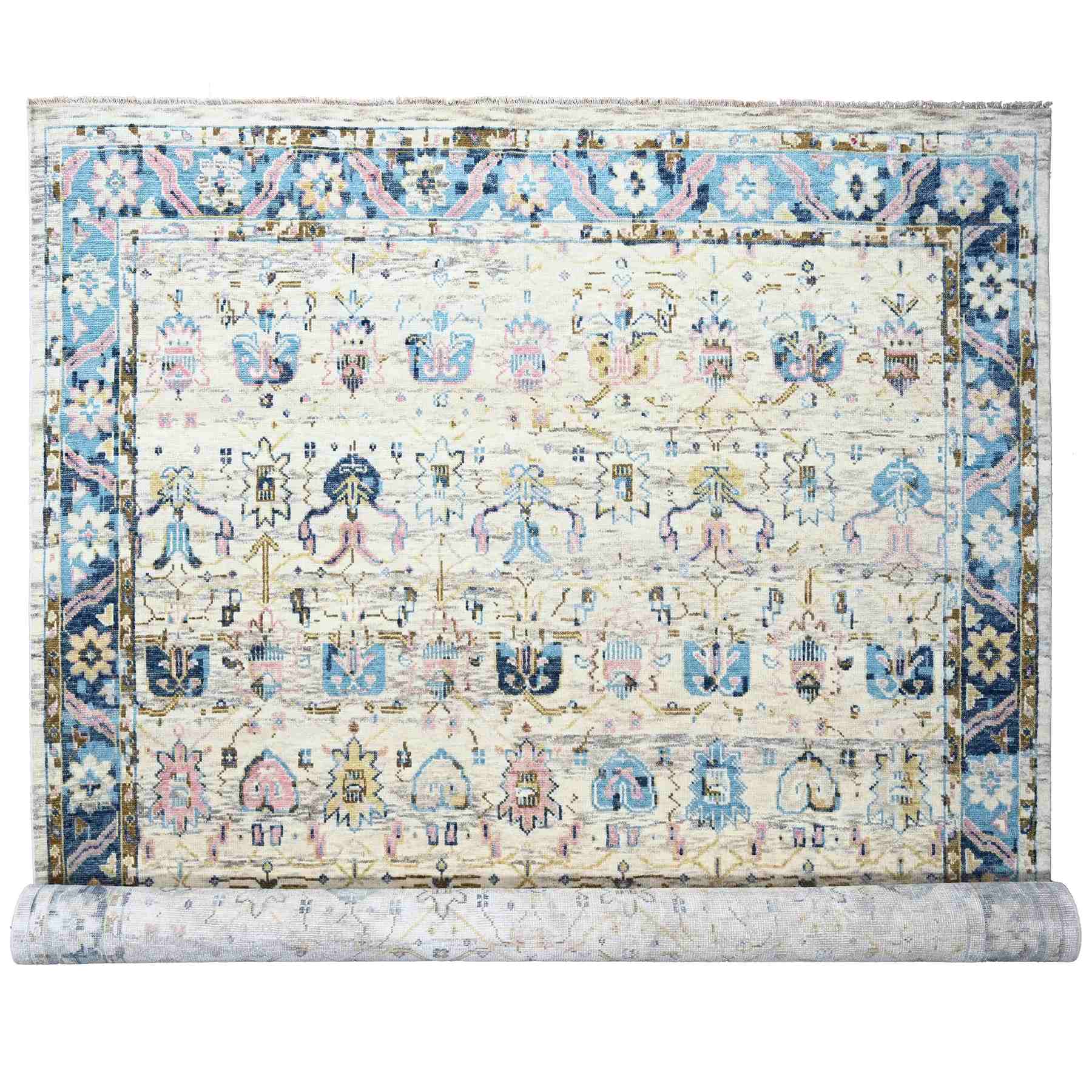 Oushak-And-Peshawar-Hand-Knotted-Rug-421900