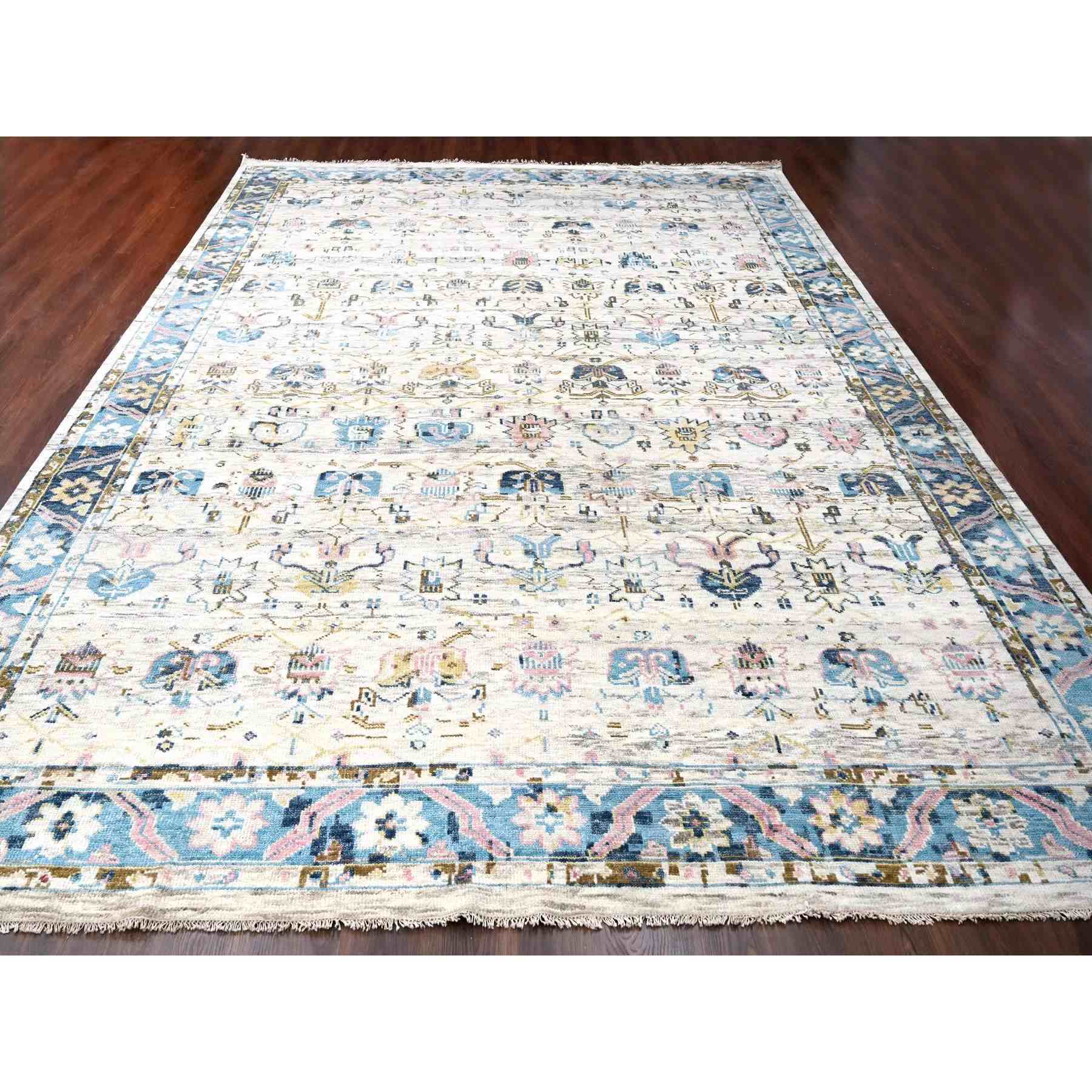 Oushak-And-Peshawar-Hand-Knotted-Rug-421900