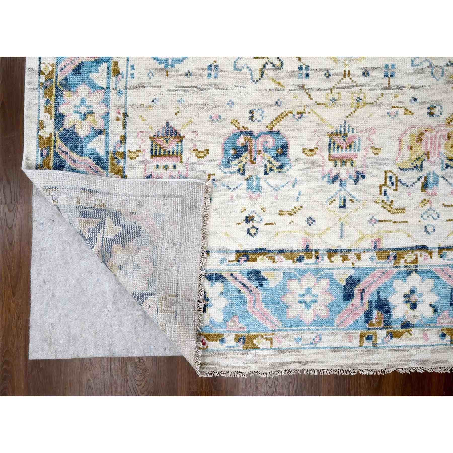 Oushak-And-Peshawar-Hand-Knotted-Rug-421900