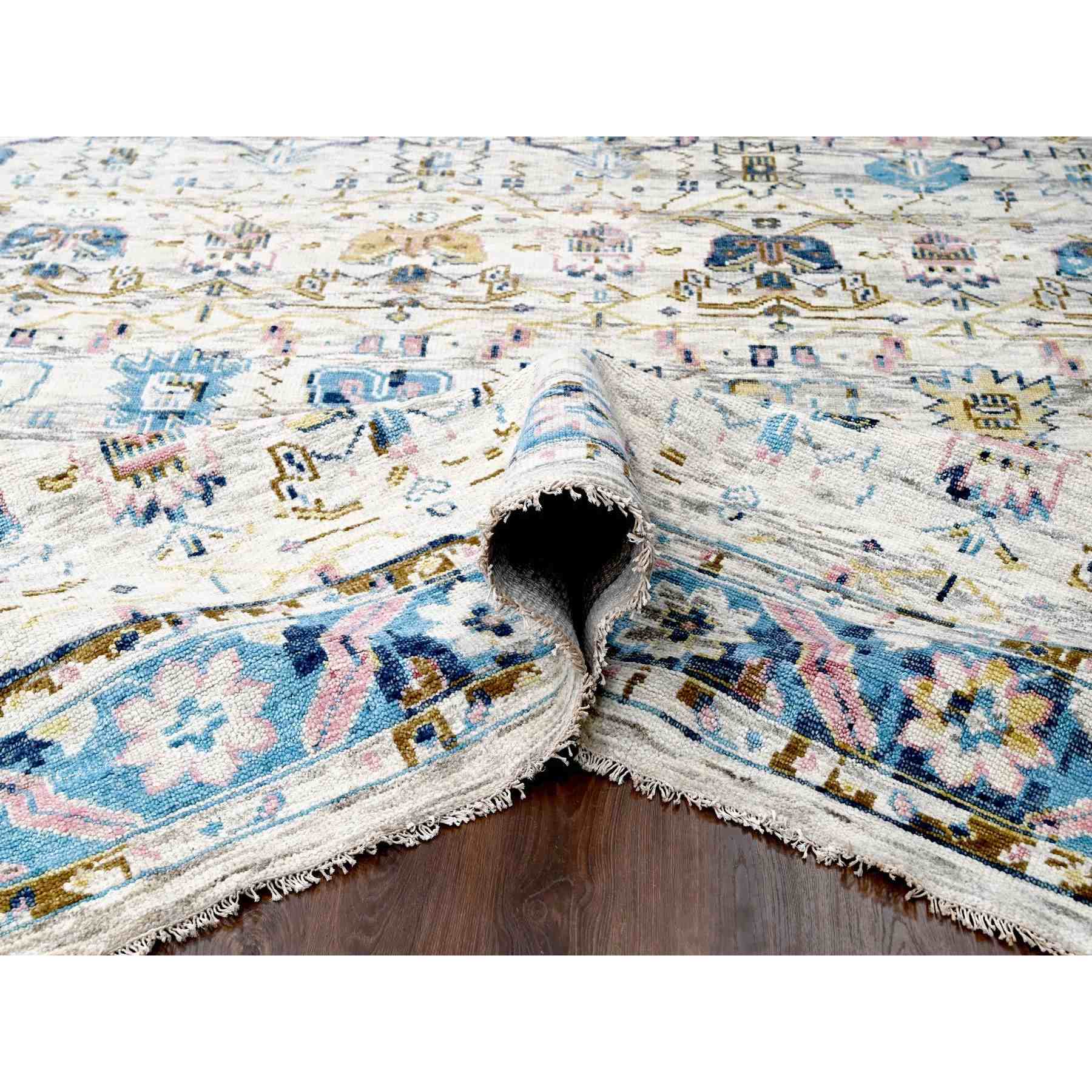 Oushak-And-Peshawar-Hand-Knotted-Rug-421900