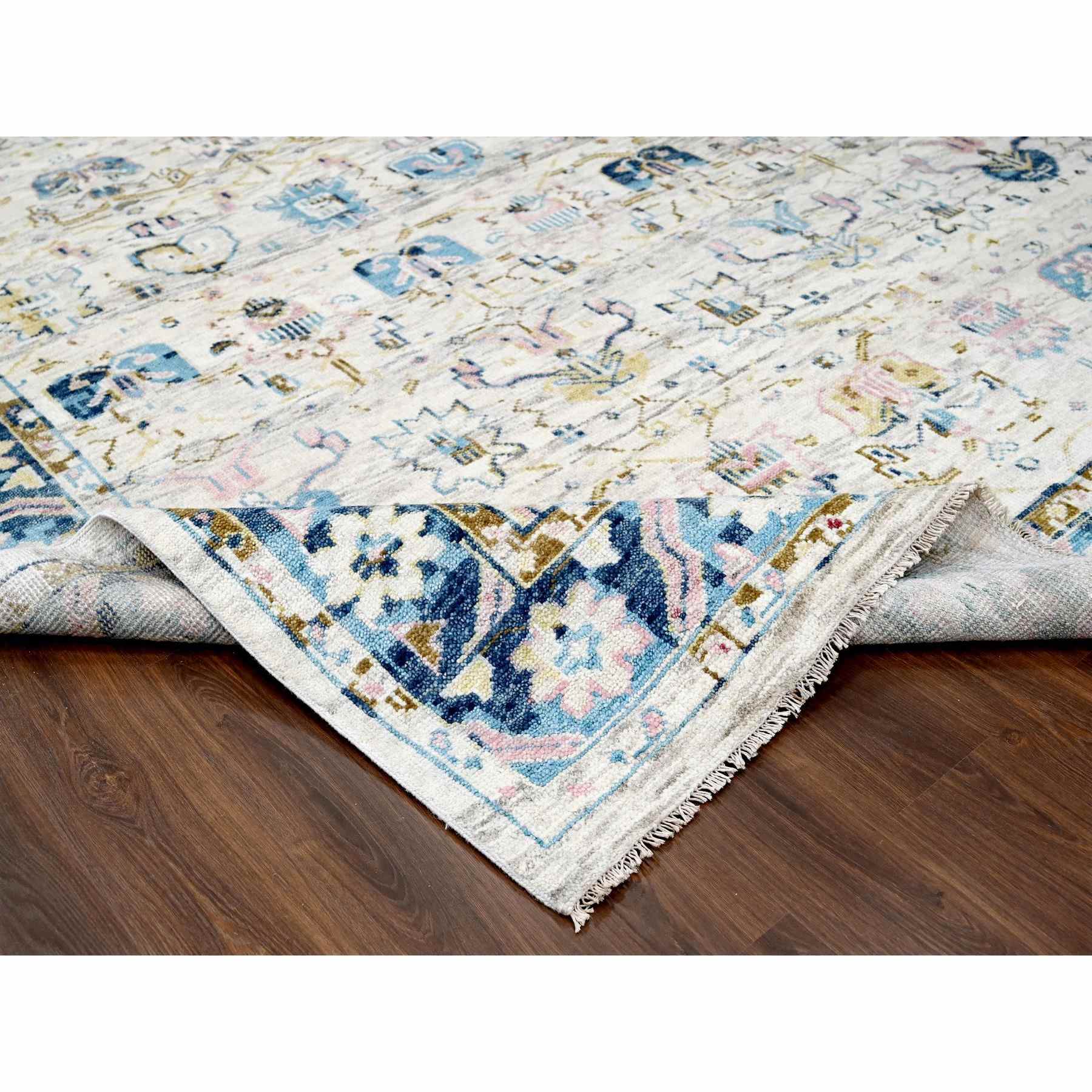 Oushak-And-Peshawar-Hand-Knotted-Rug-421900