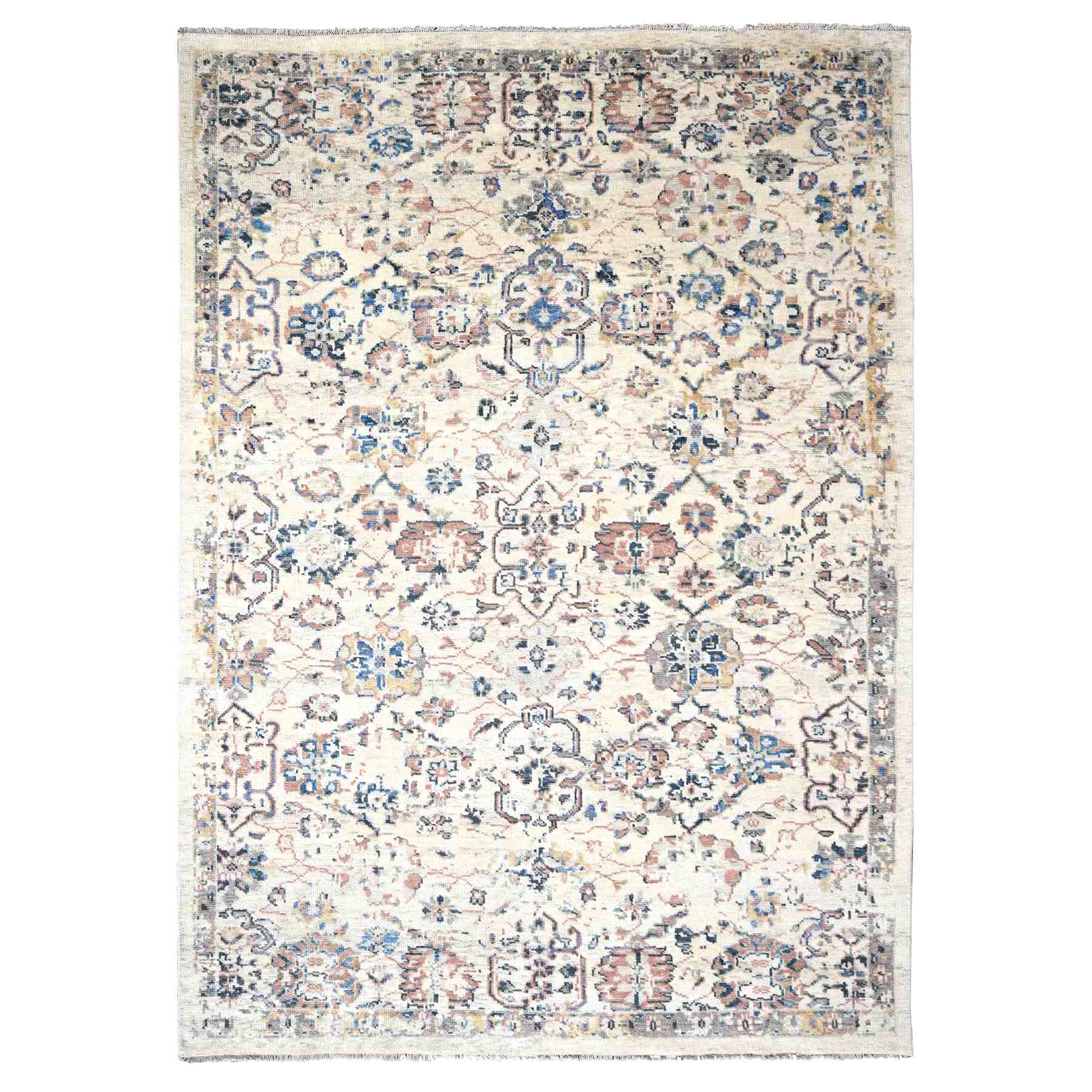 Oushak-And-Peshawar-Hand-Knotted-Rug-422000
